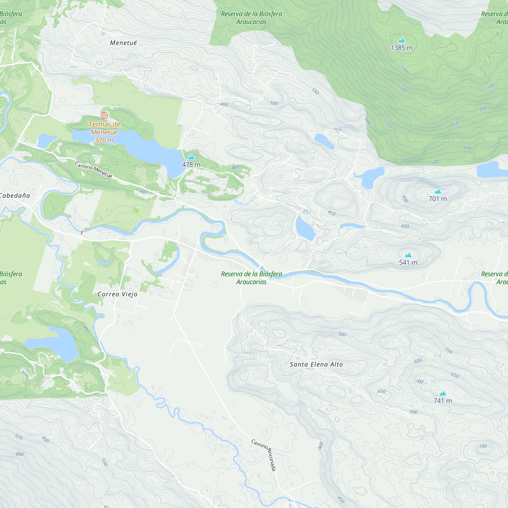 Cabañas Madreselva Pucon map
