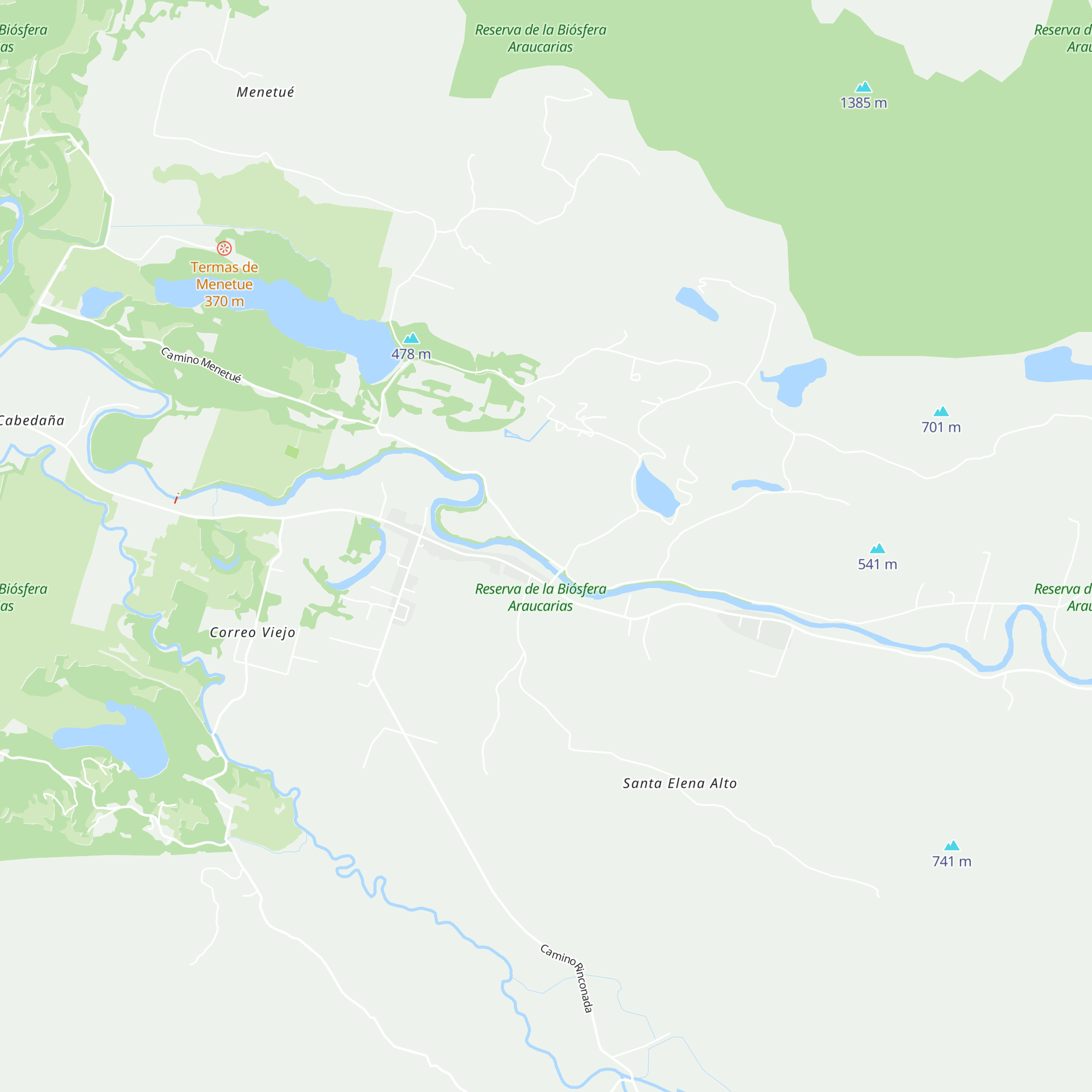 Cabañas Madreselva Pucon map