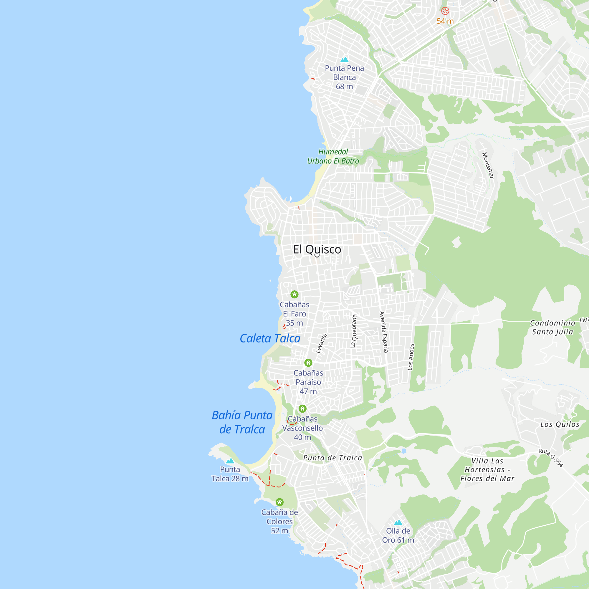 Cabañas El Faro map