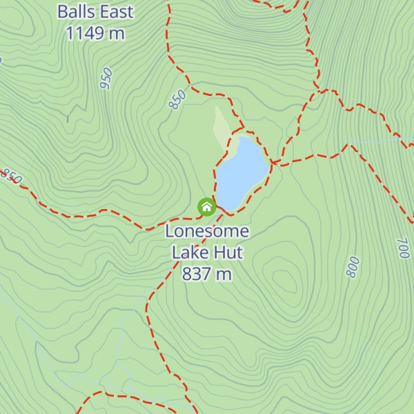 Map of Lonesome Lake Hut