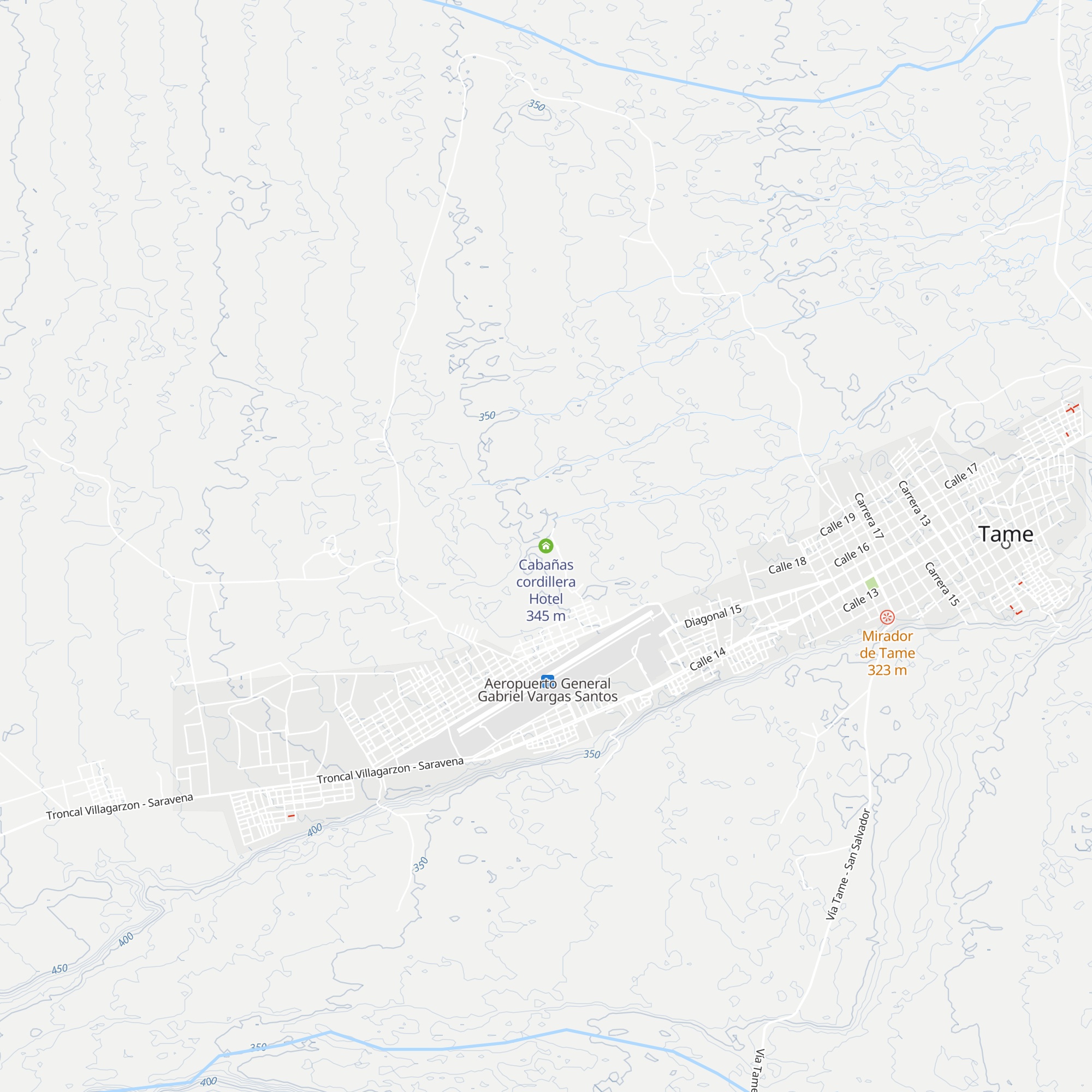 Cabañas cordillera Hotel map