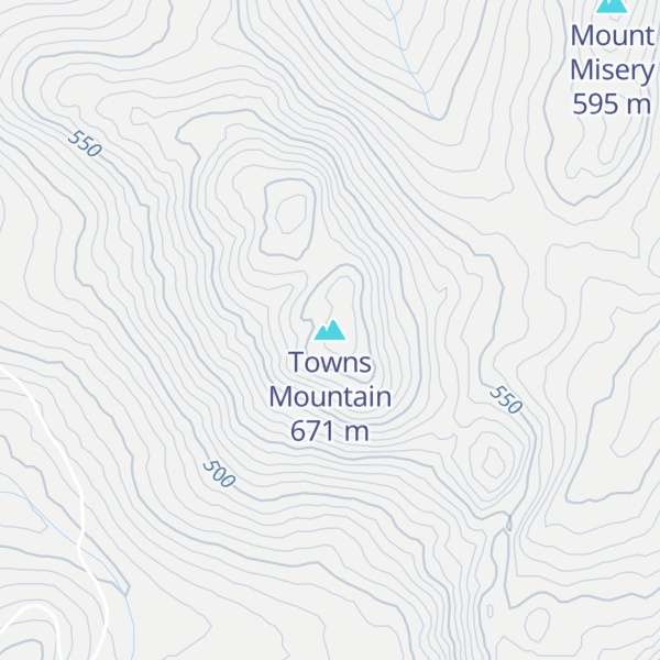 Map of Towns Mountain