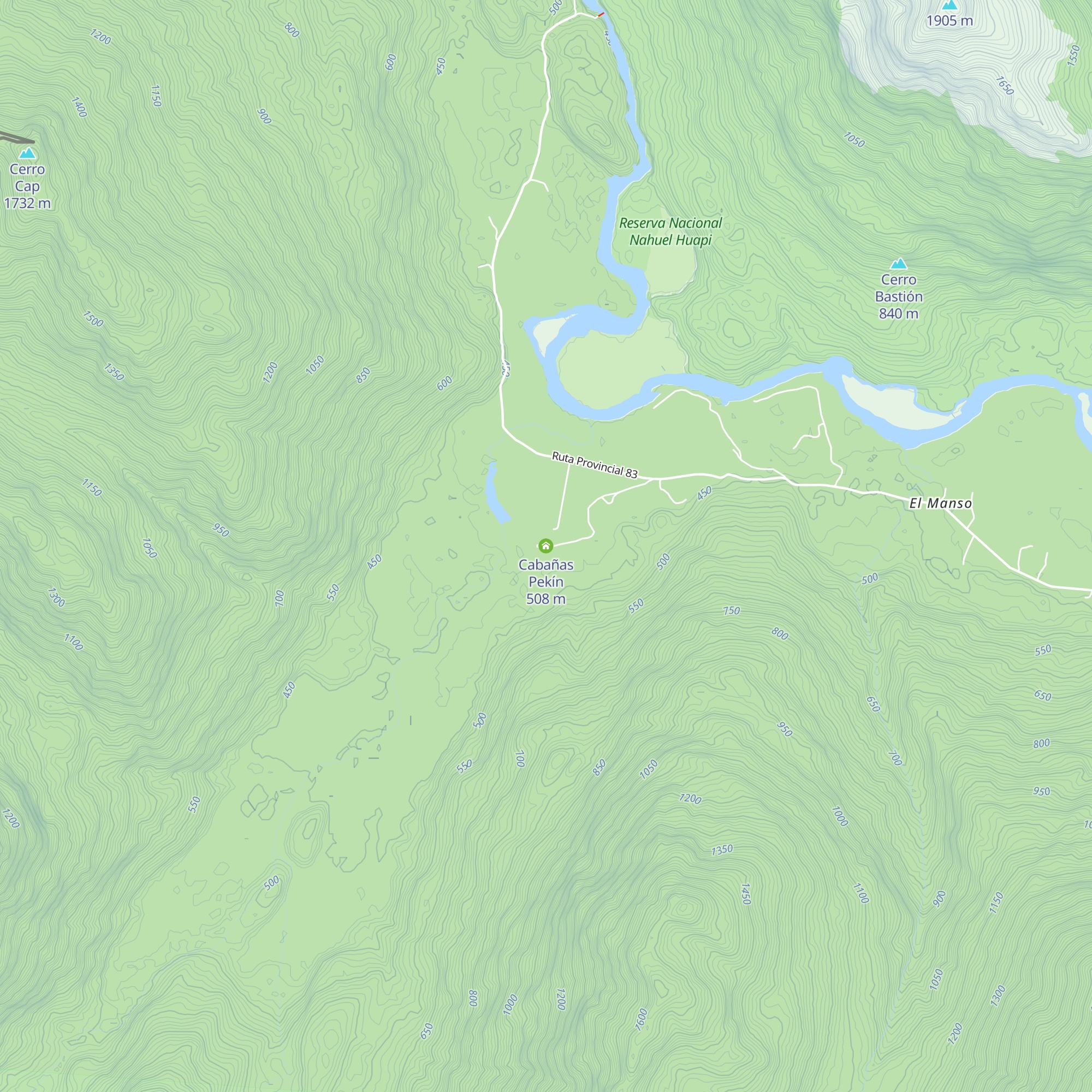 Cabañas Pekín map