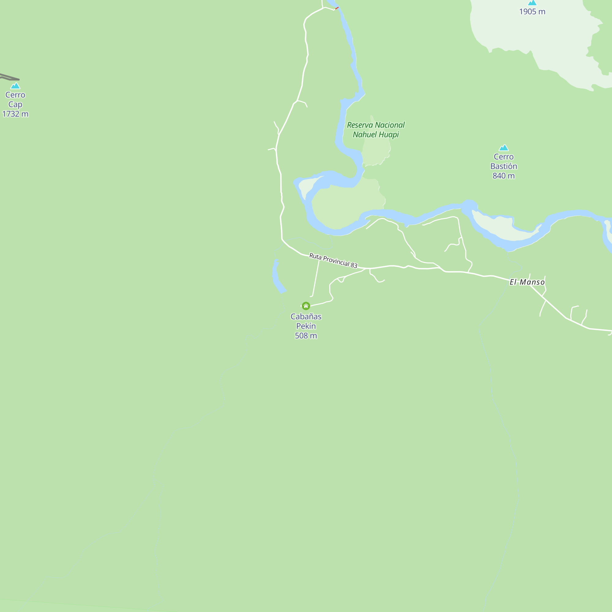 Cabañas Pekín map