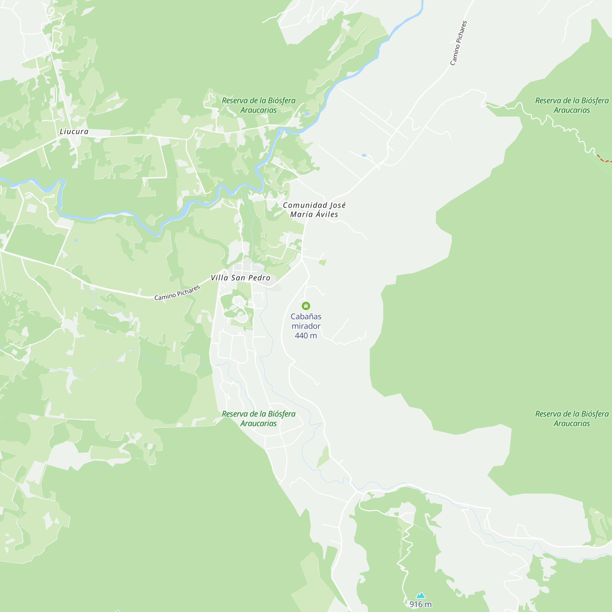 Cabañas mirador map
