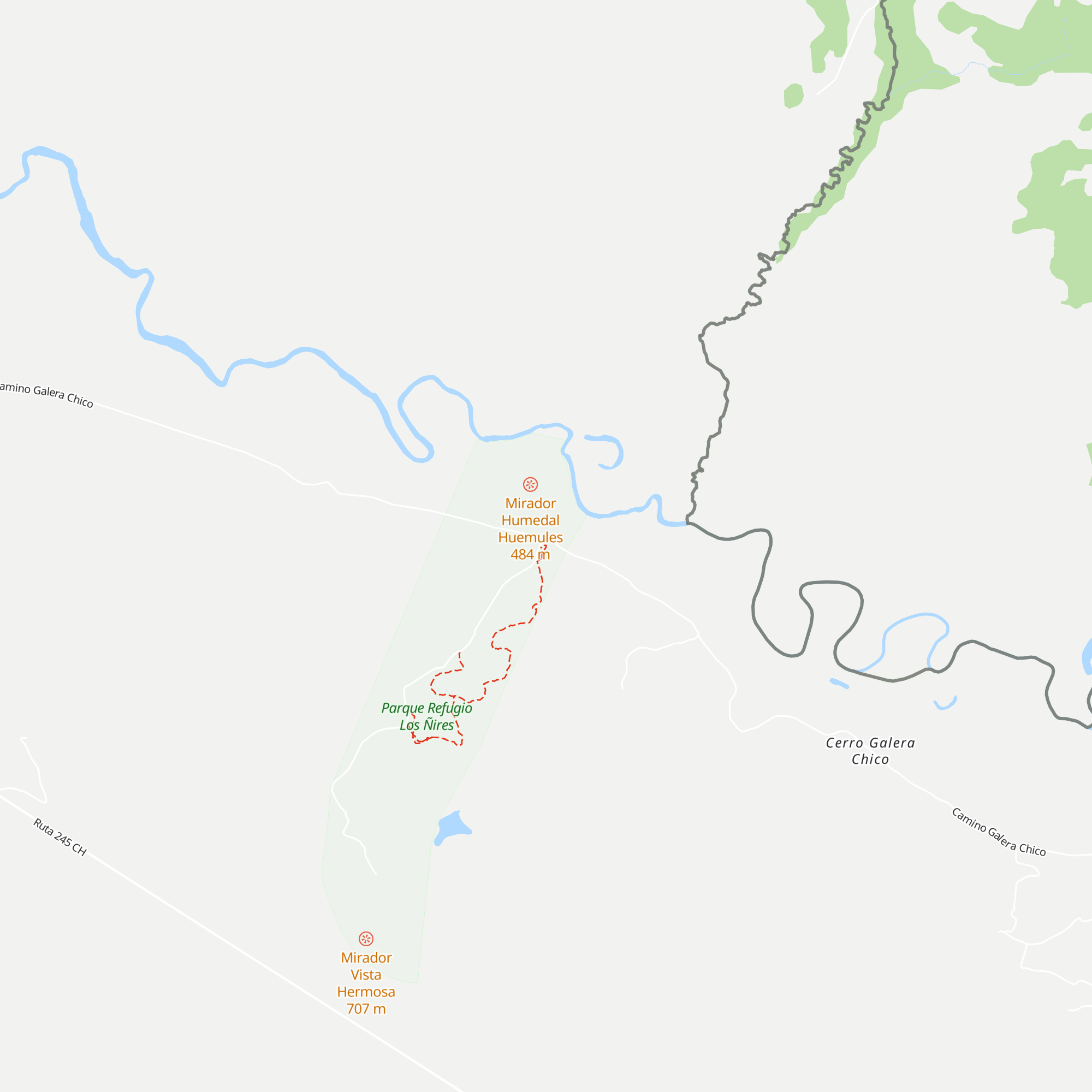 Refugio Los Ñires map