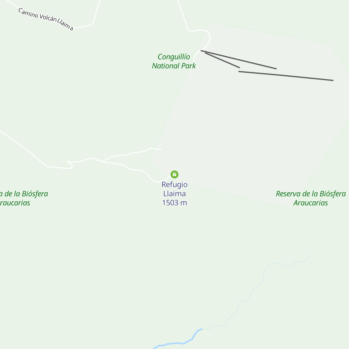 Refugio Llaima map