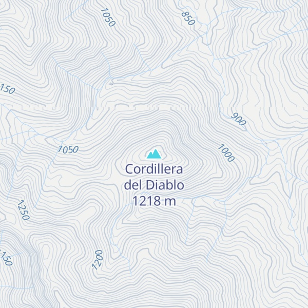 Map of Cordillera del Diablo