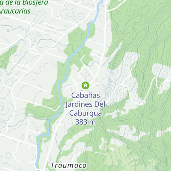Map of Cabañas Jardines Del Caburgua