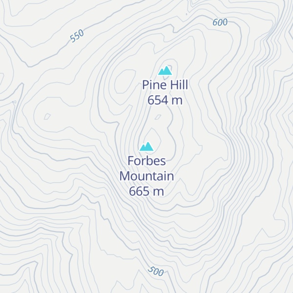 Map of Forbes Mountain