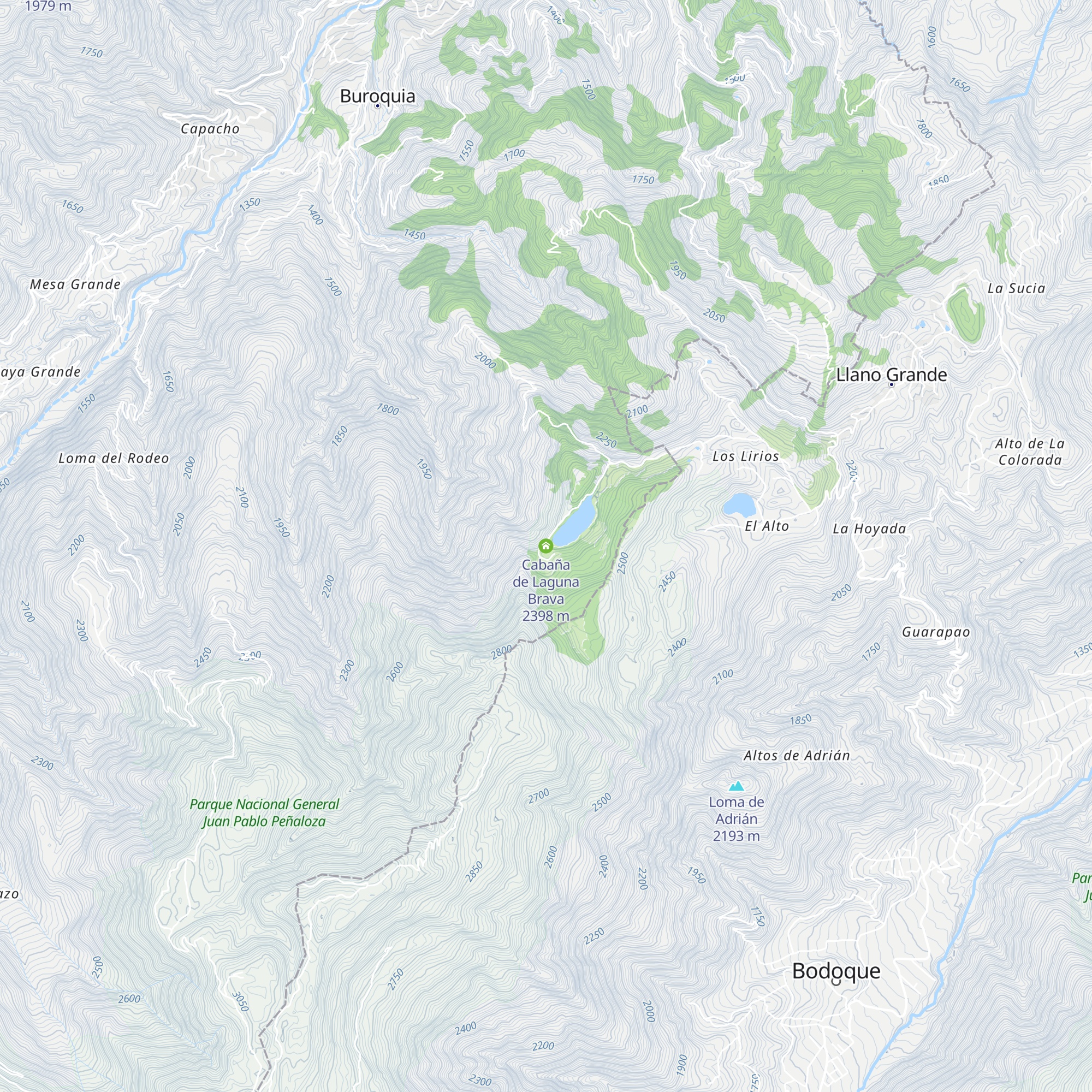 Cabaña de Laguna Brava map