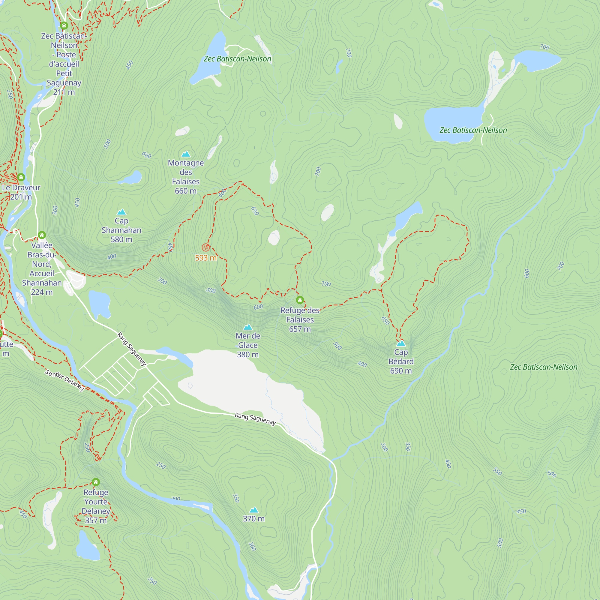 Refuge des Falaises map