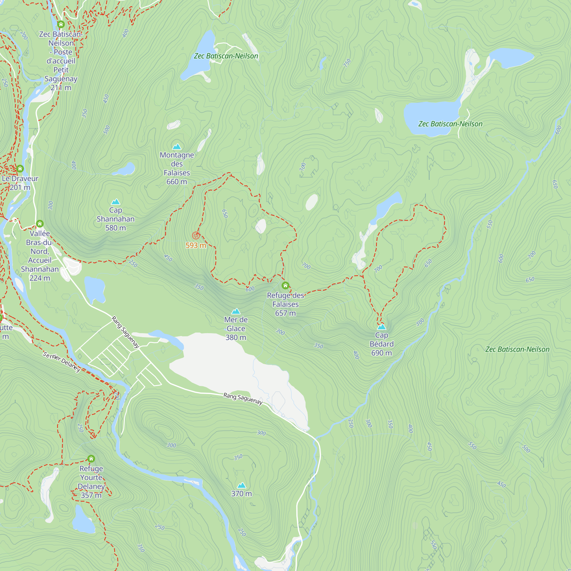 Refuge des Falaises map