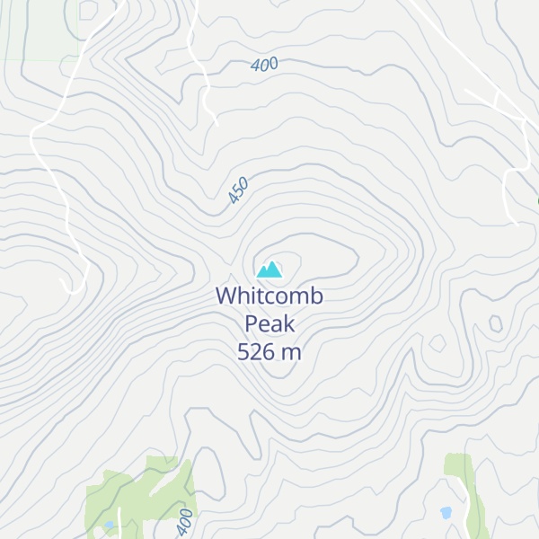 Map of Whitcomb Peak