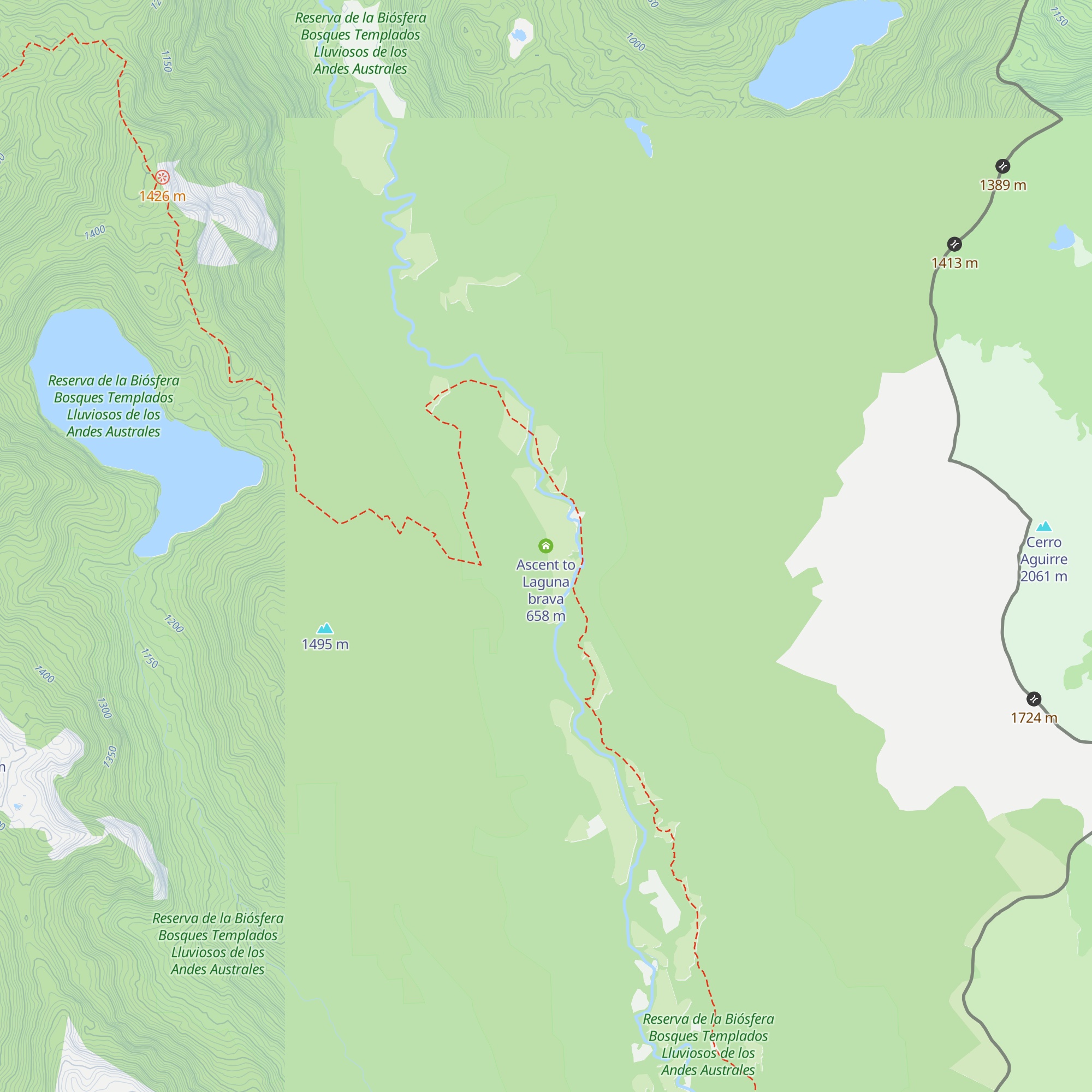 Ascent to Laguna brava map