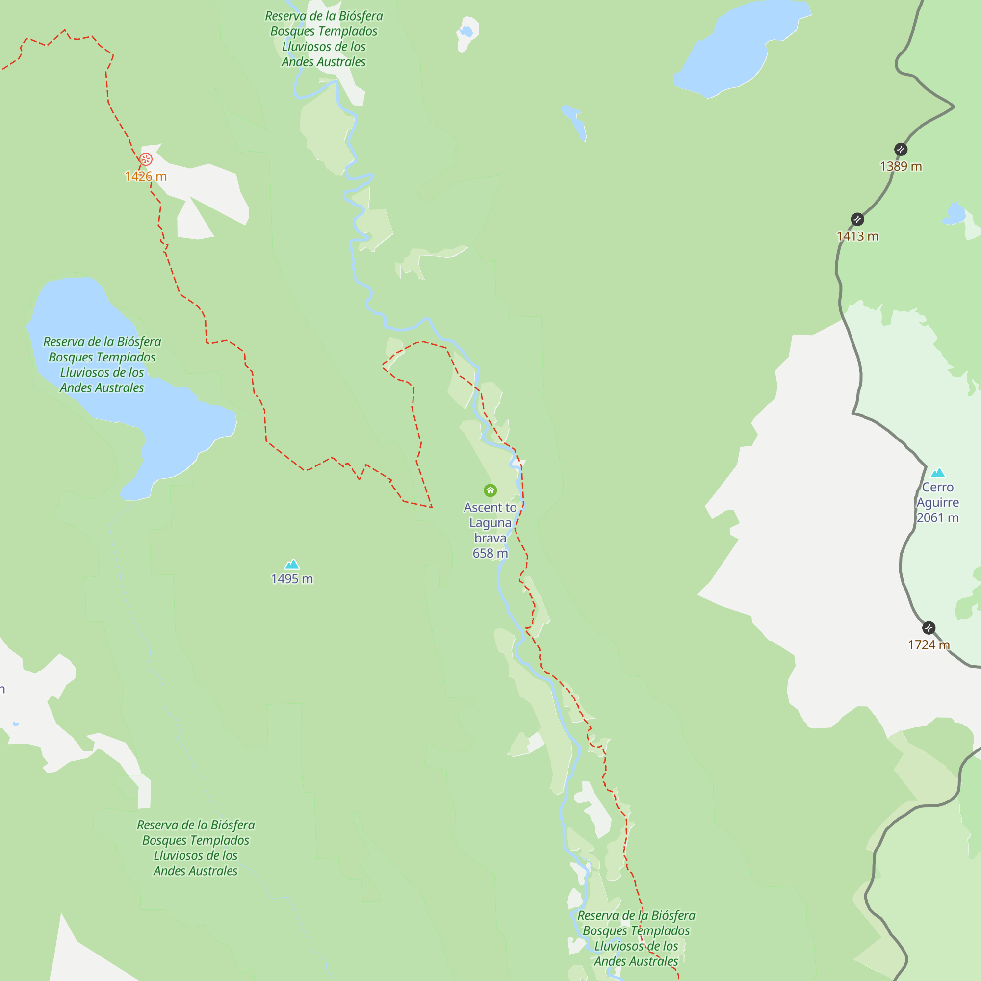 Ascent to Laguna brava map
