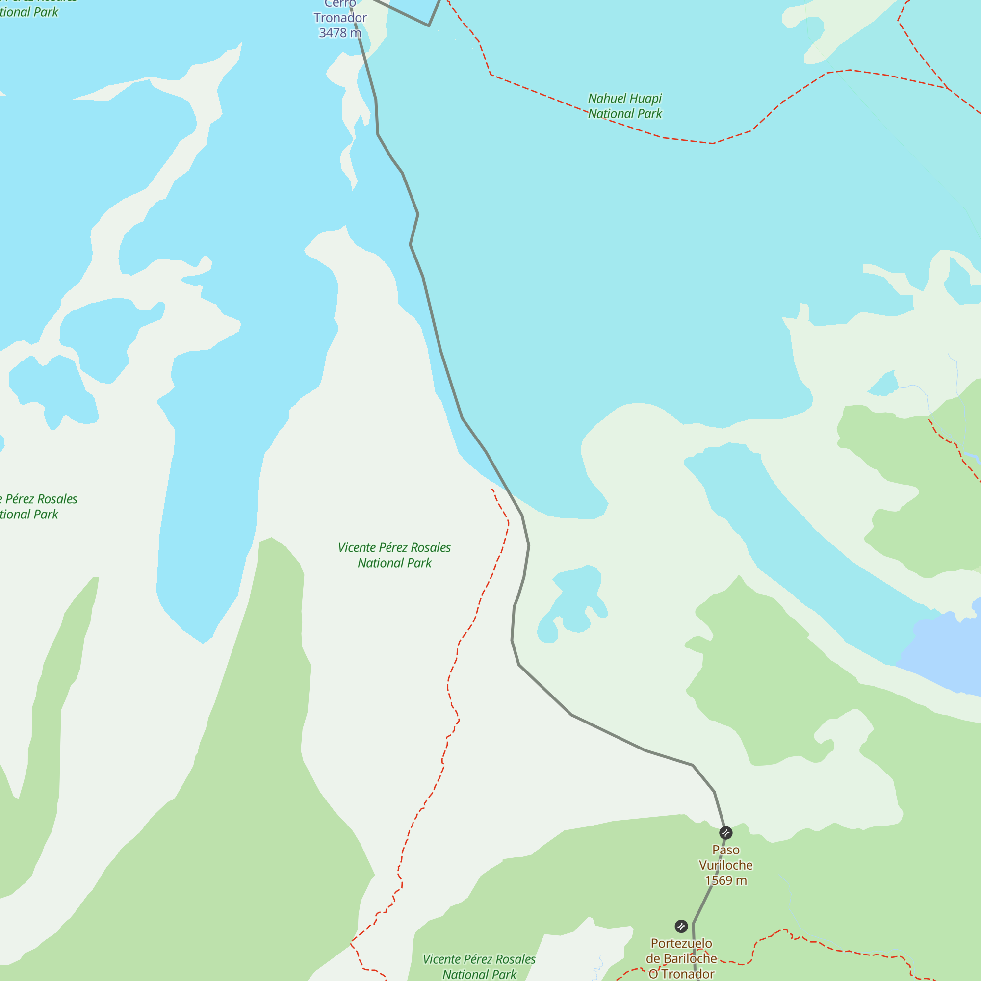 Refugio Viejo del Tronador map
