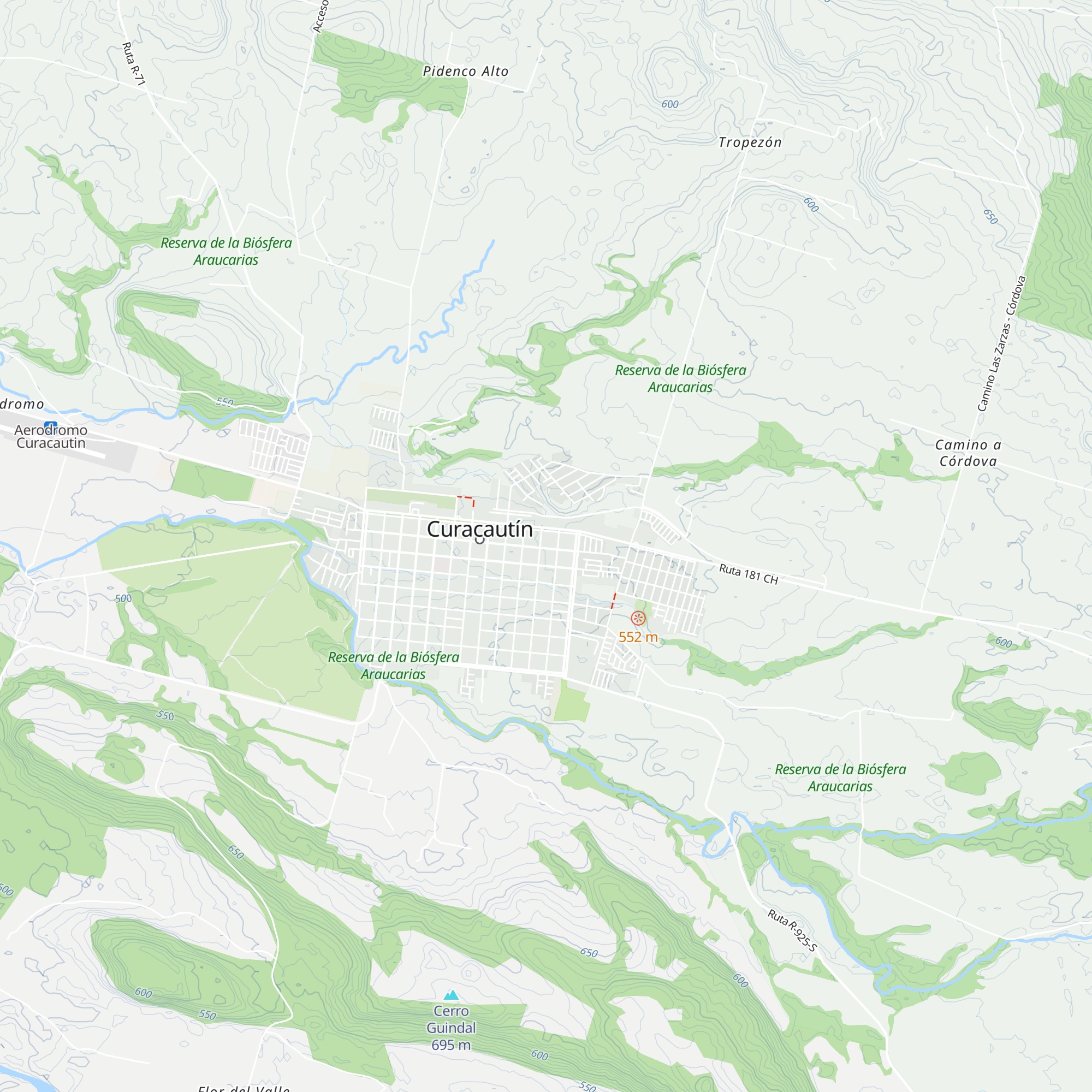 Cabañas Curacautín map