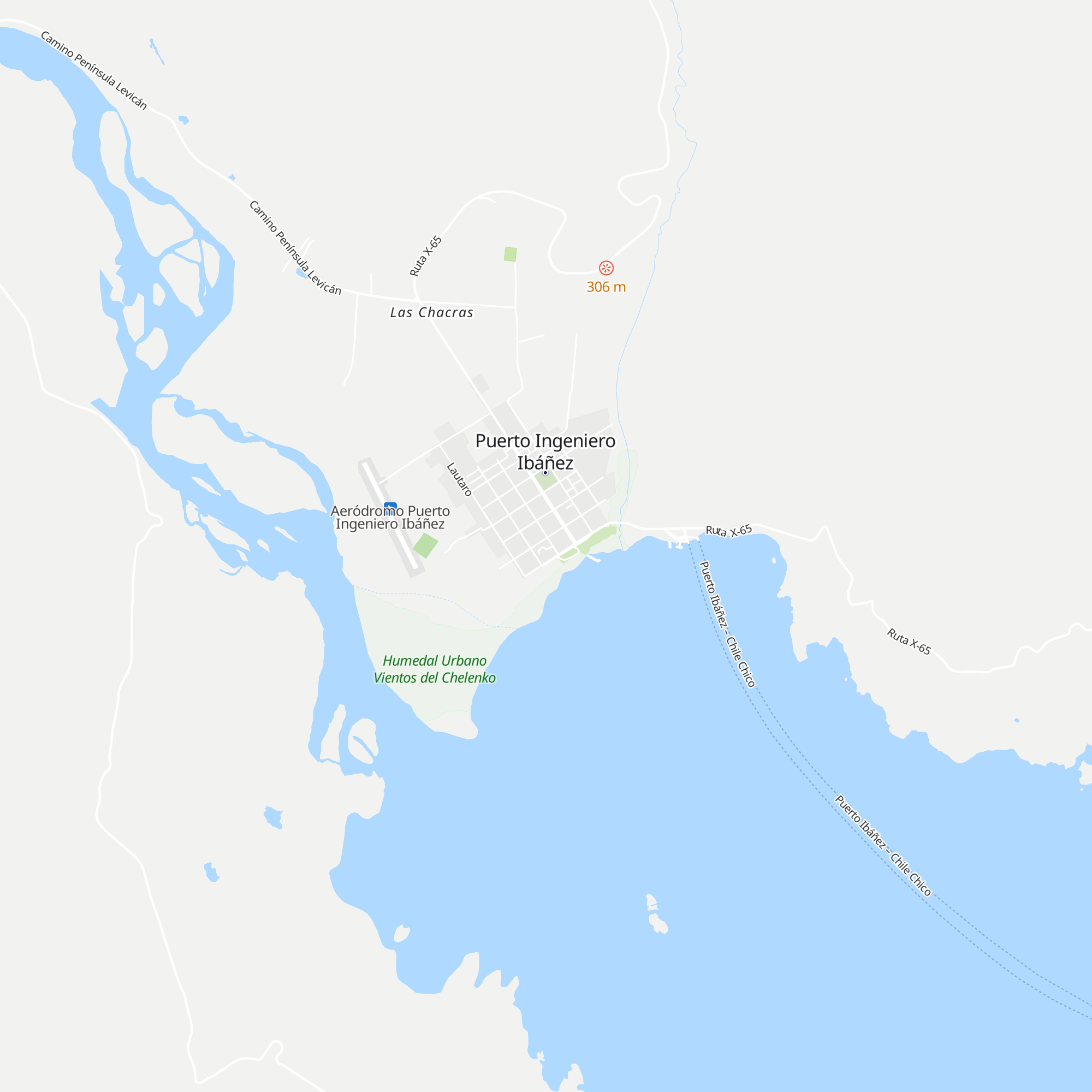 Cabañas Shehen Aike map