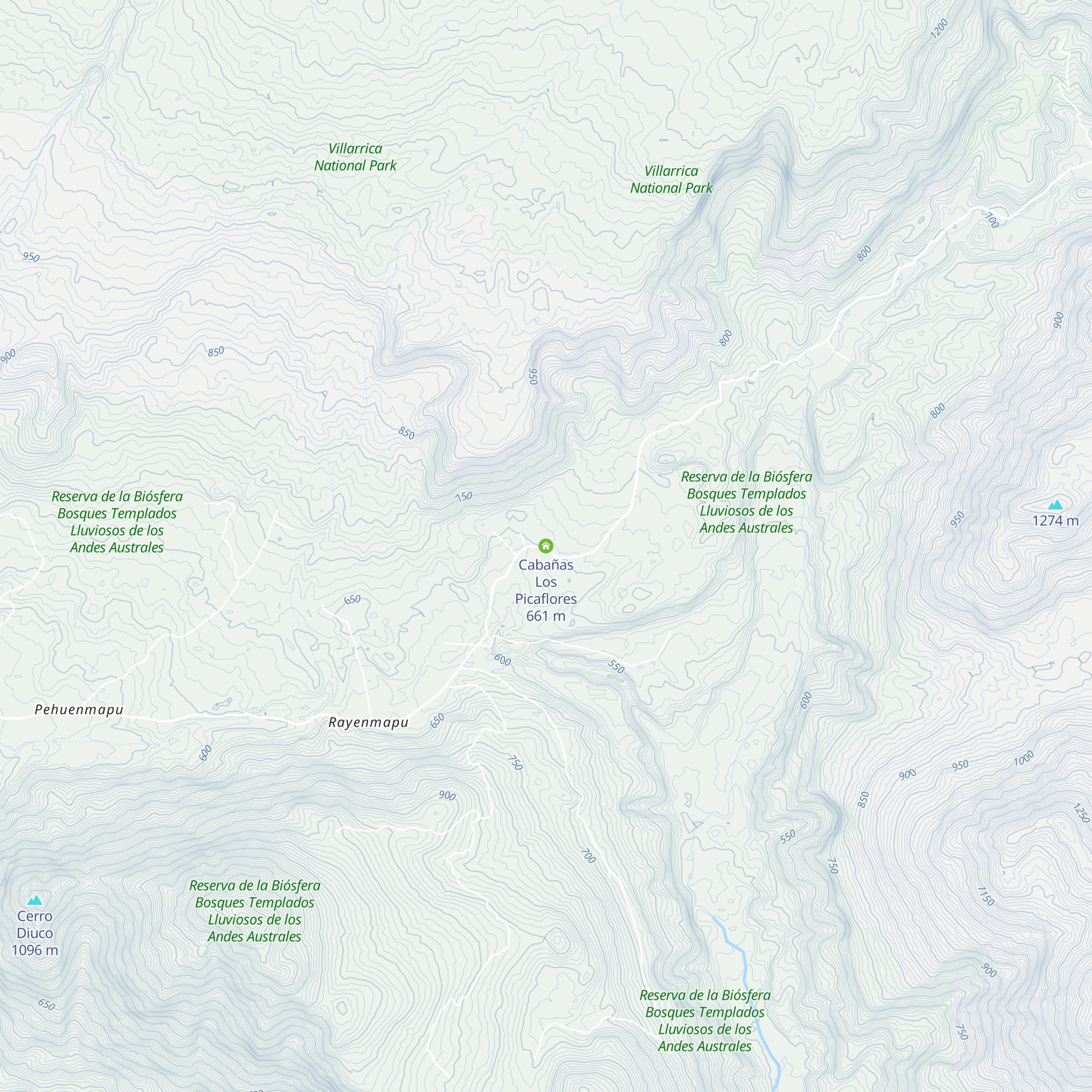 Cabañas Los Picaflores map