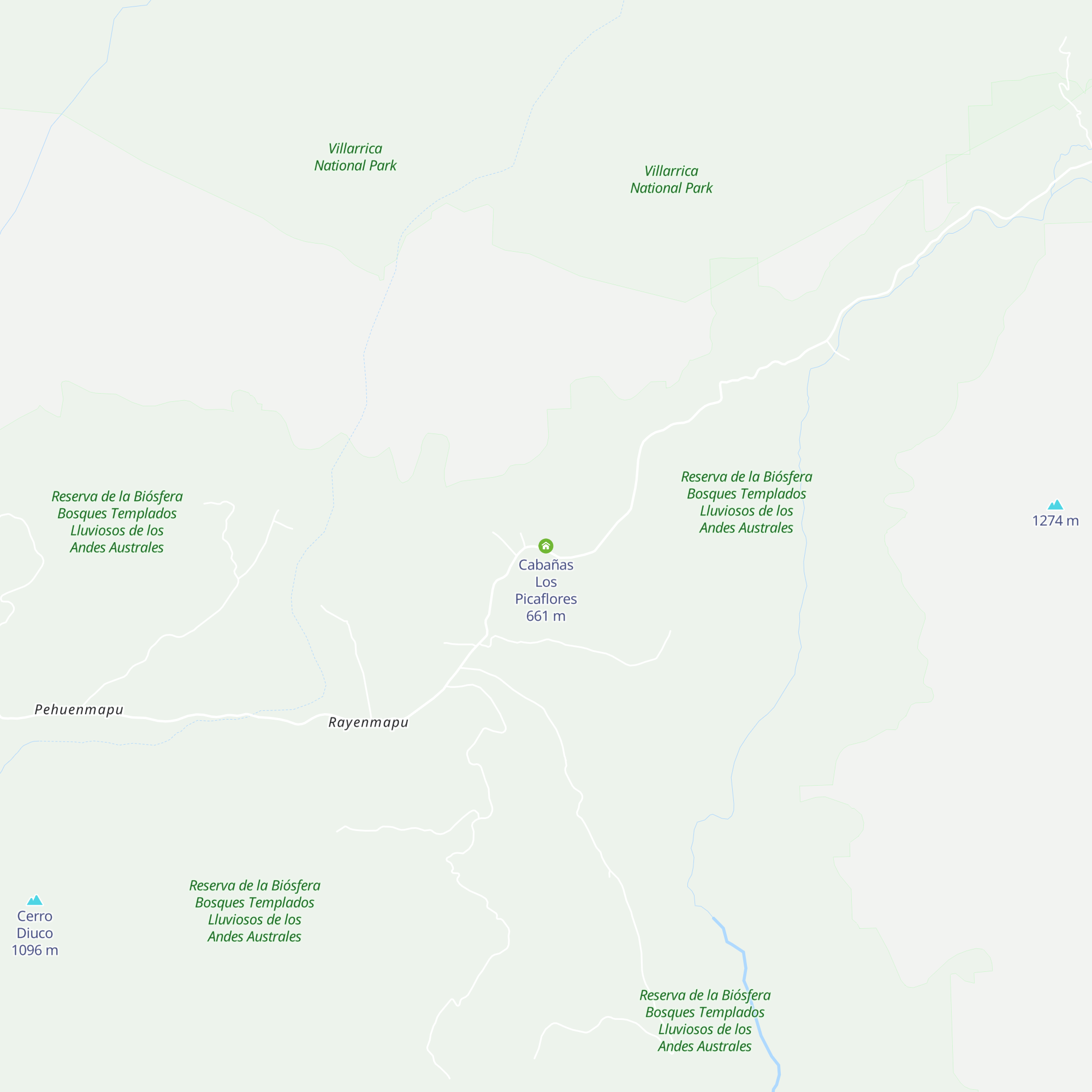 Cabañas Los Picaflores map