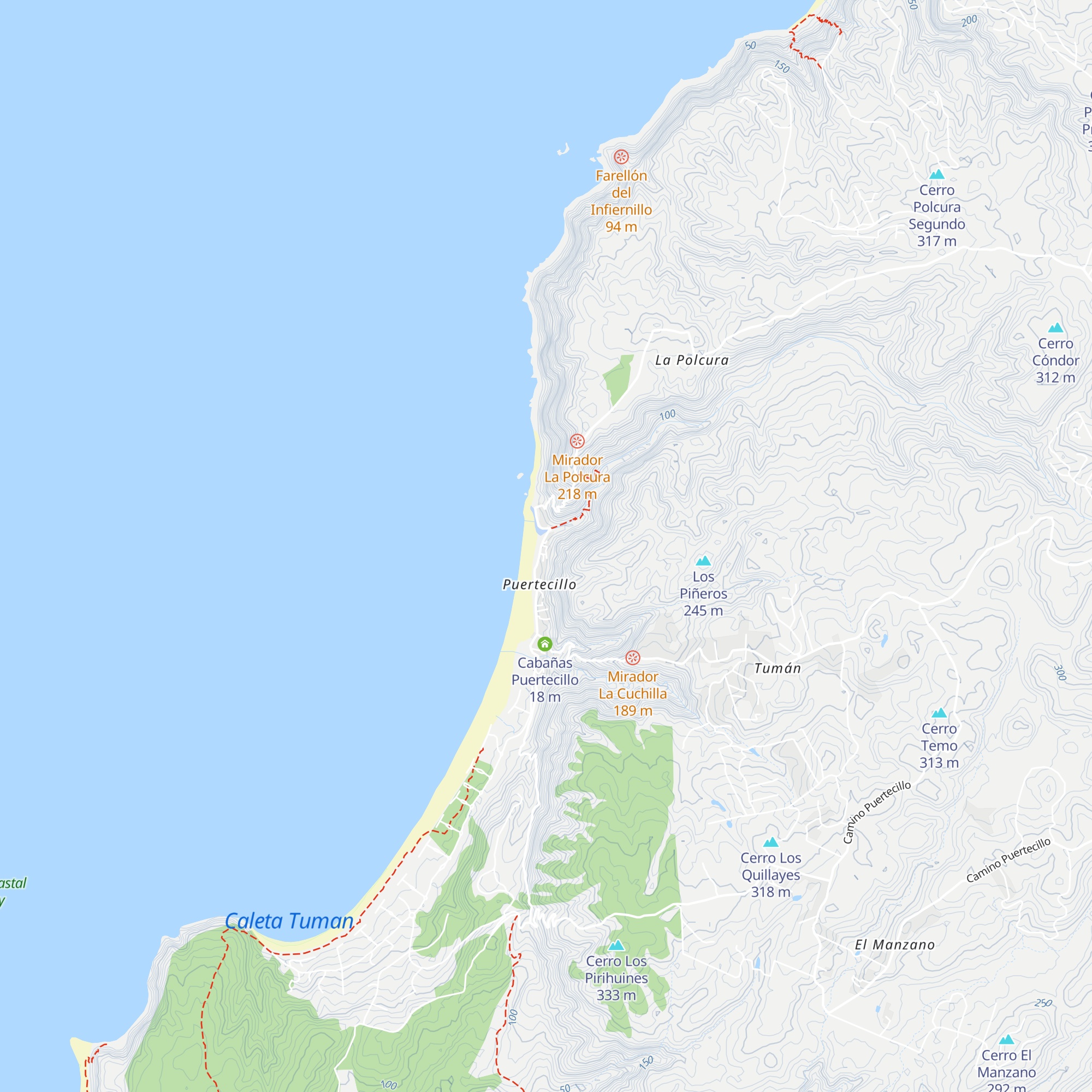 Cabañas El Secreto map