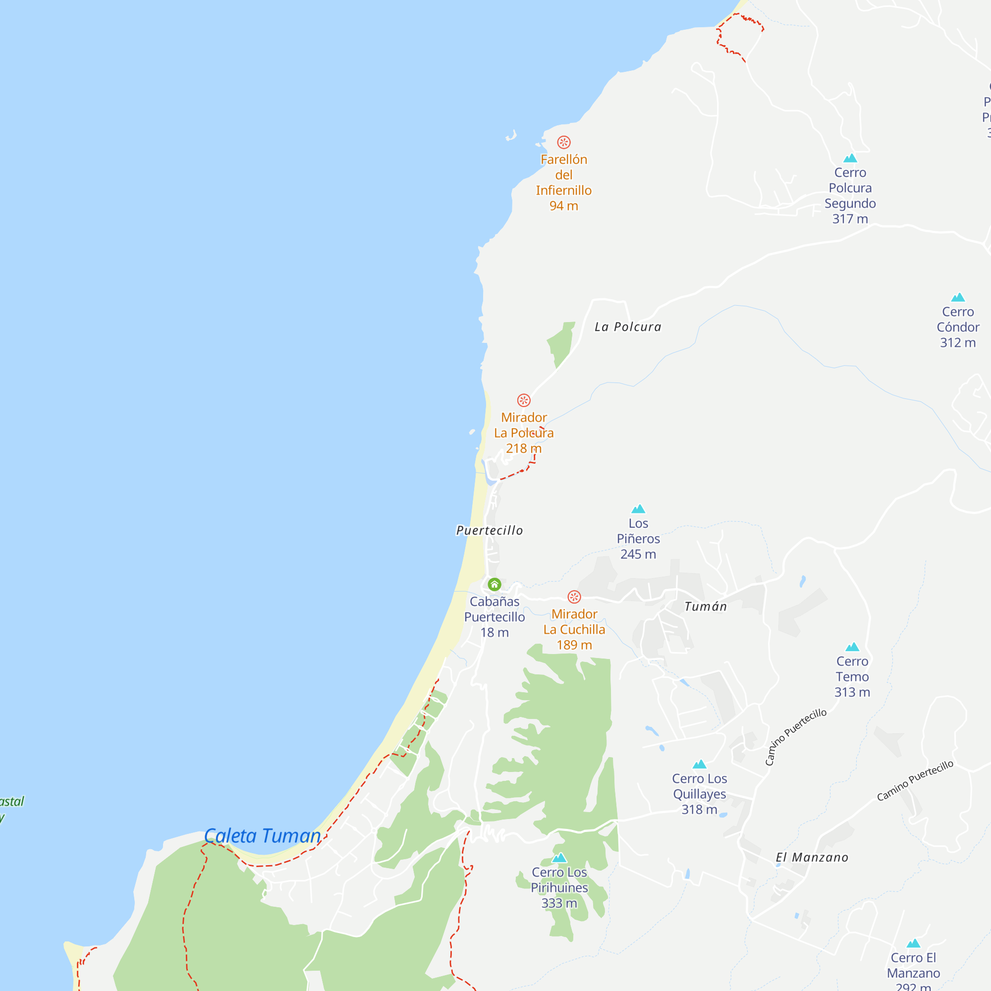 Cabañas El Secreto map