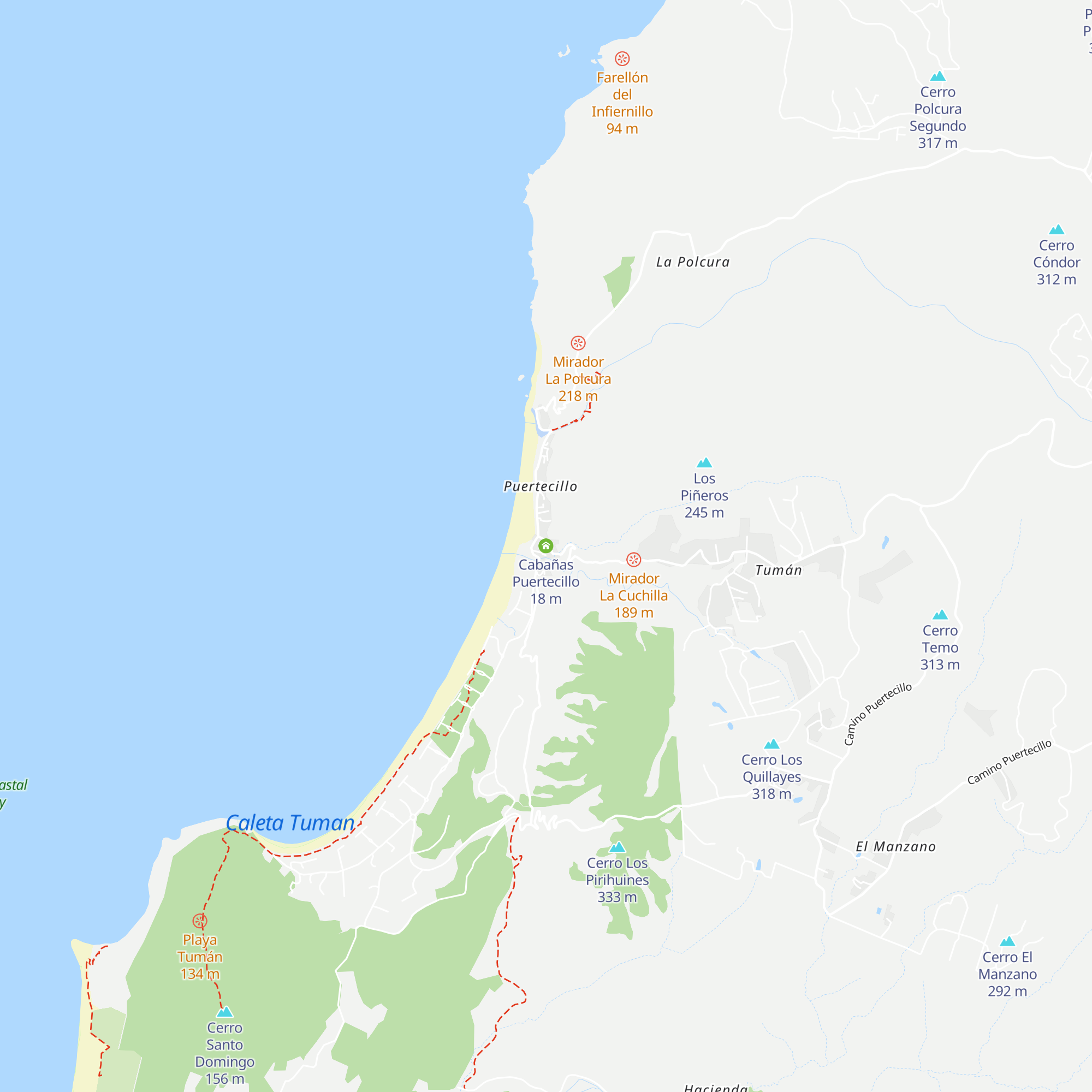 Cabañas Puertecillo map