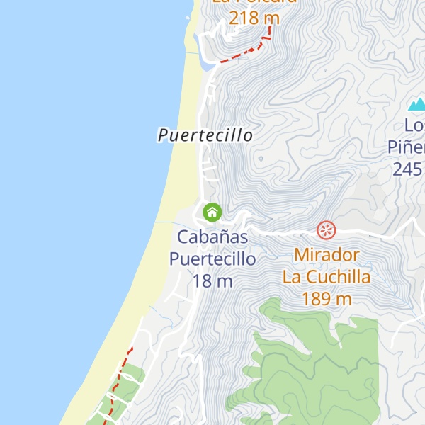 Map of Cabañas Puertecillo