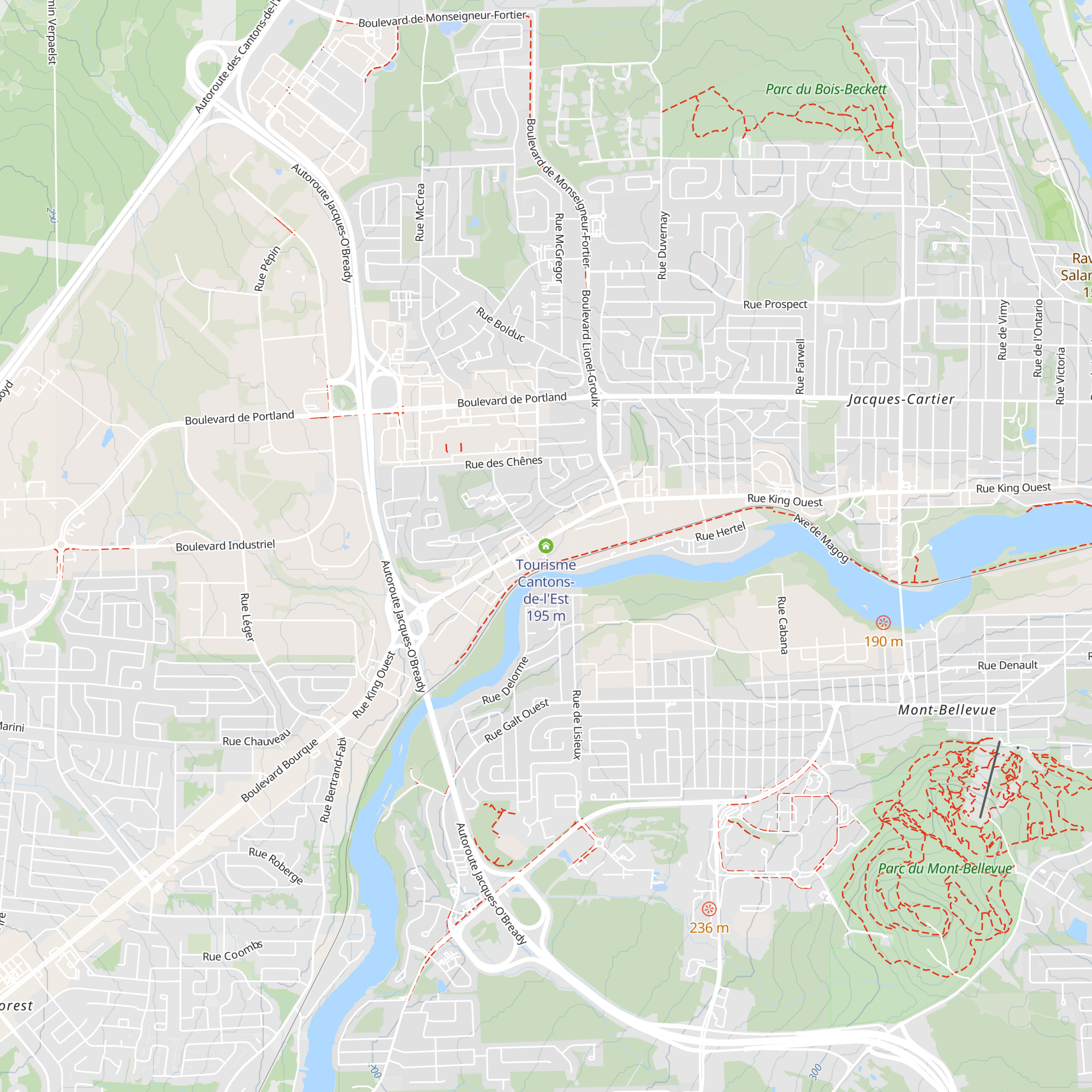 Tourisme Cantons-de-l'Est map