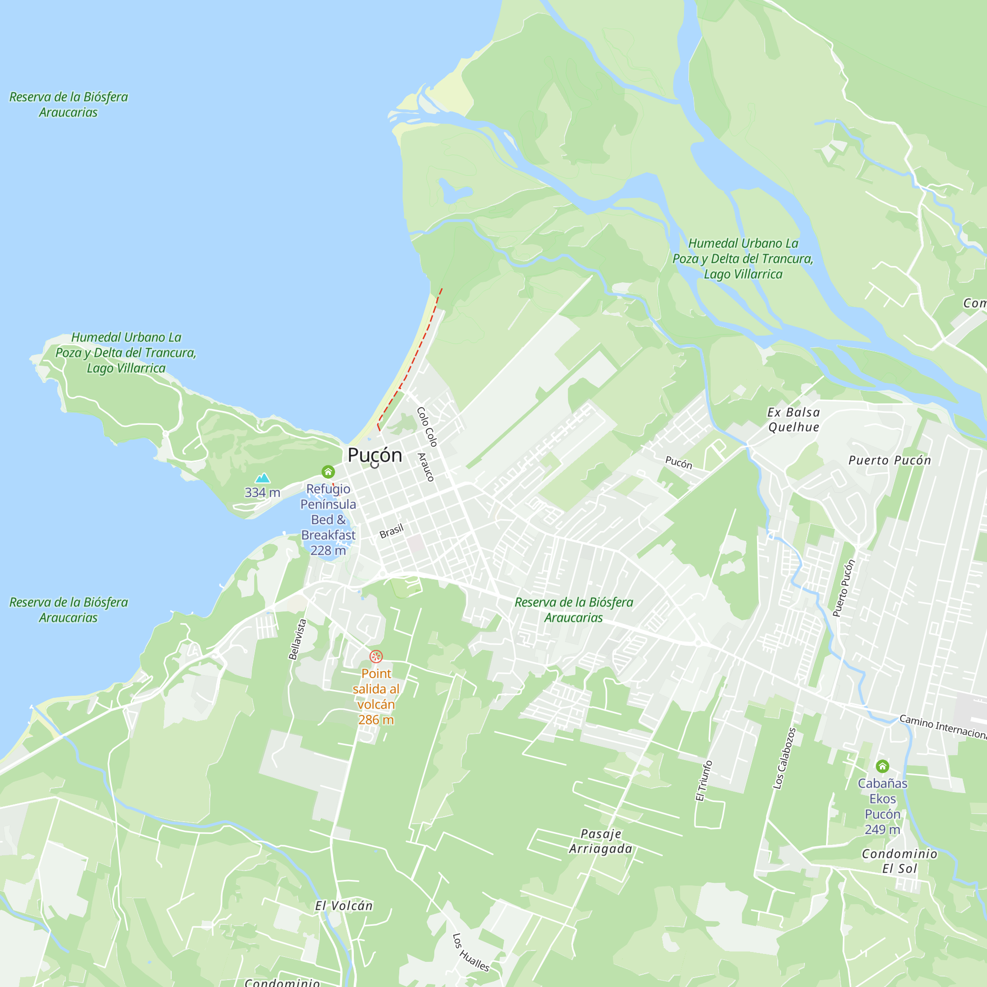 Cabañas Paimun map