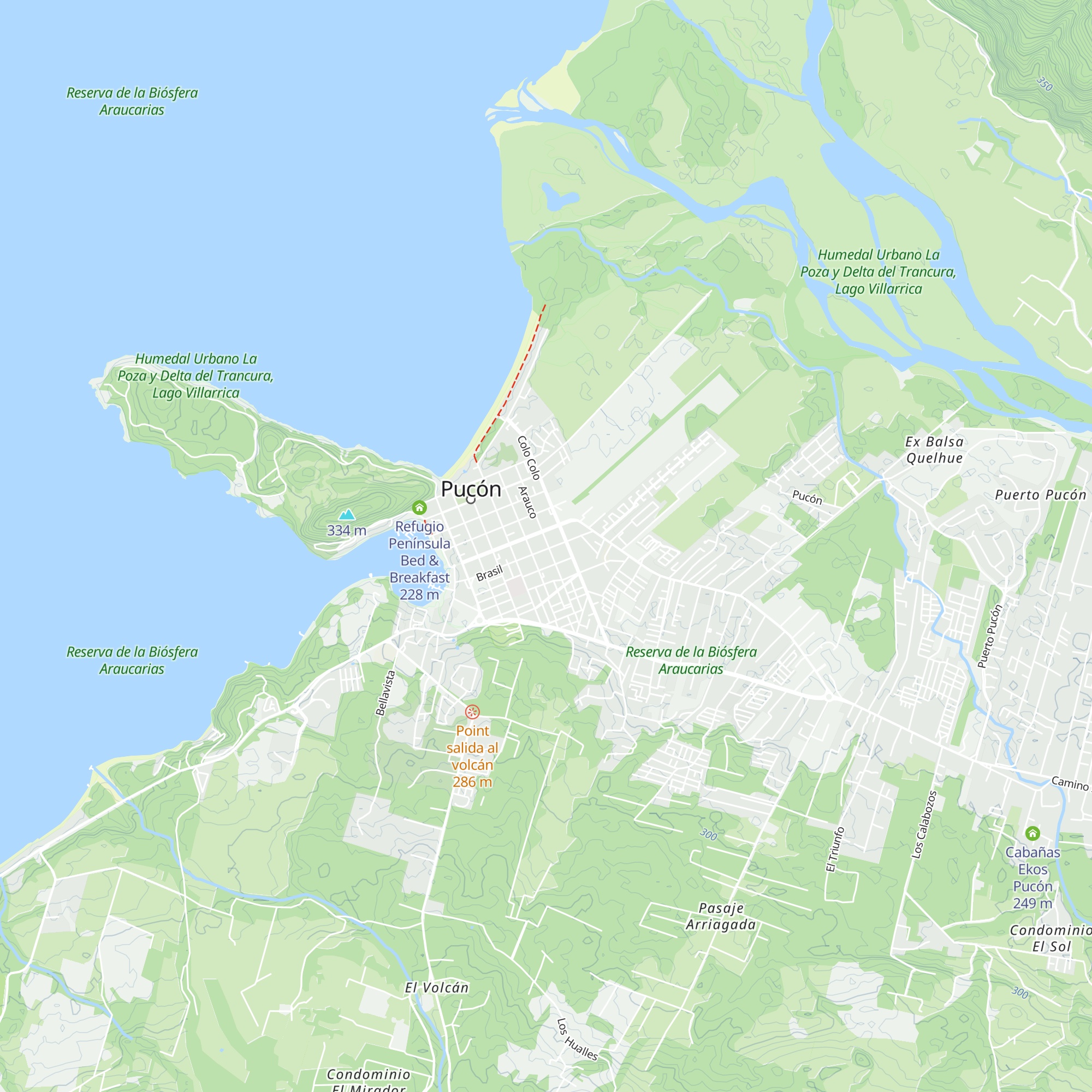 Cabañas Arauco map
