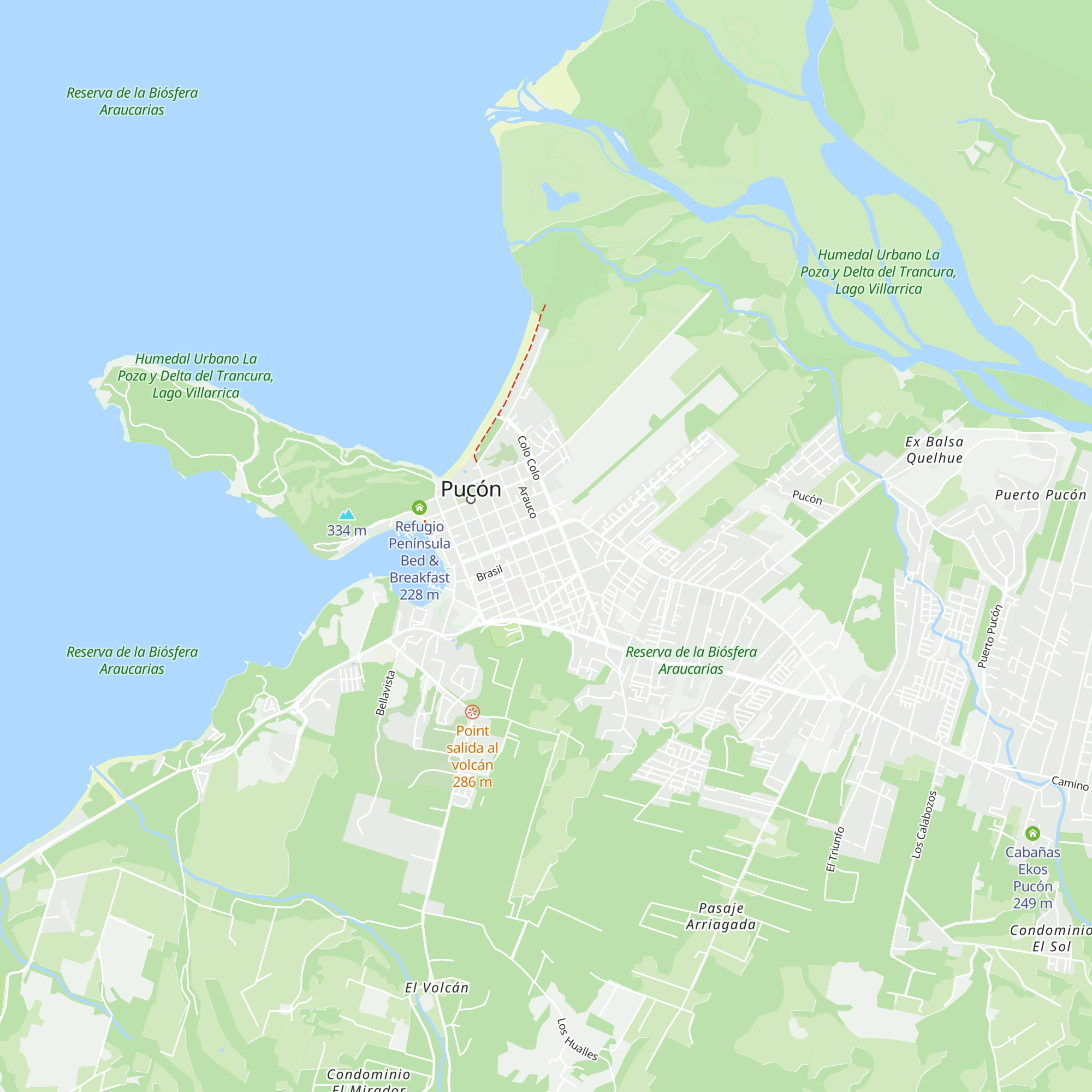 Cabañas Arauco map