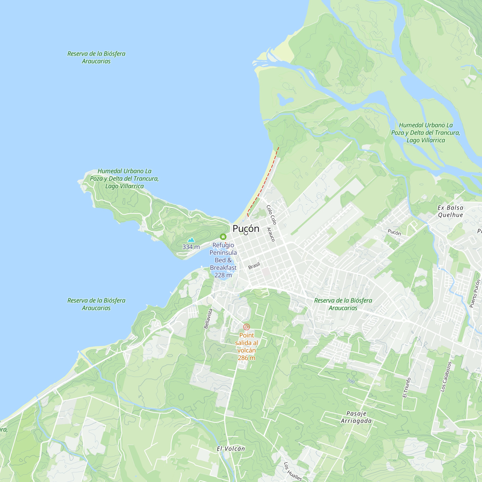 Cabañas Lincoyán map