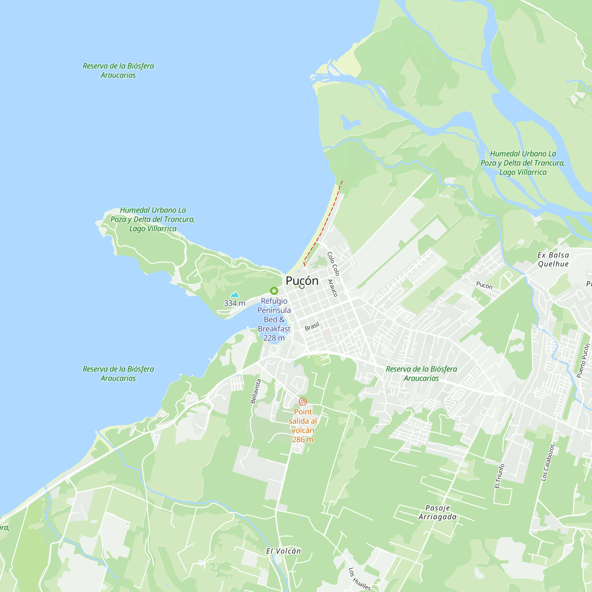 Cabañas Lincoyán map