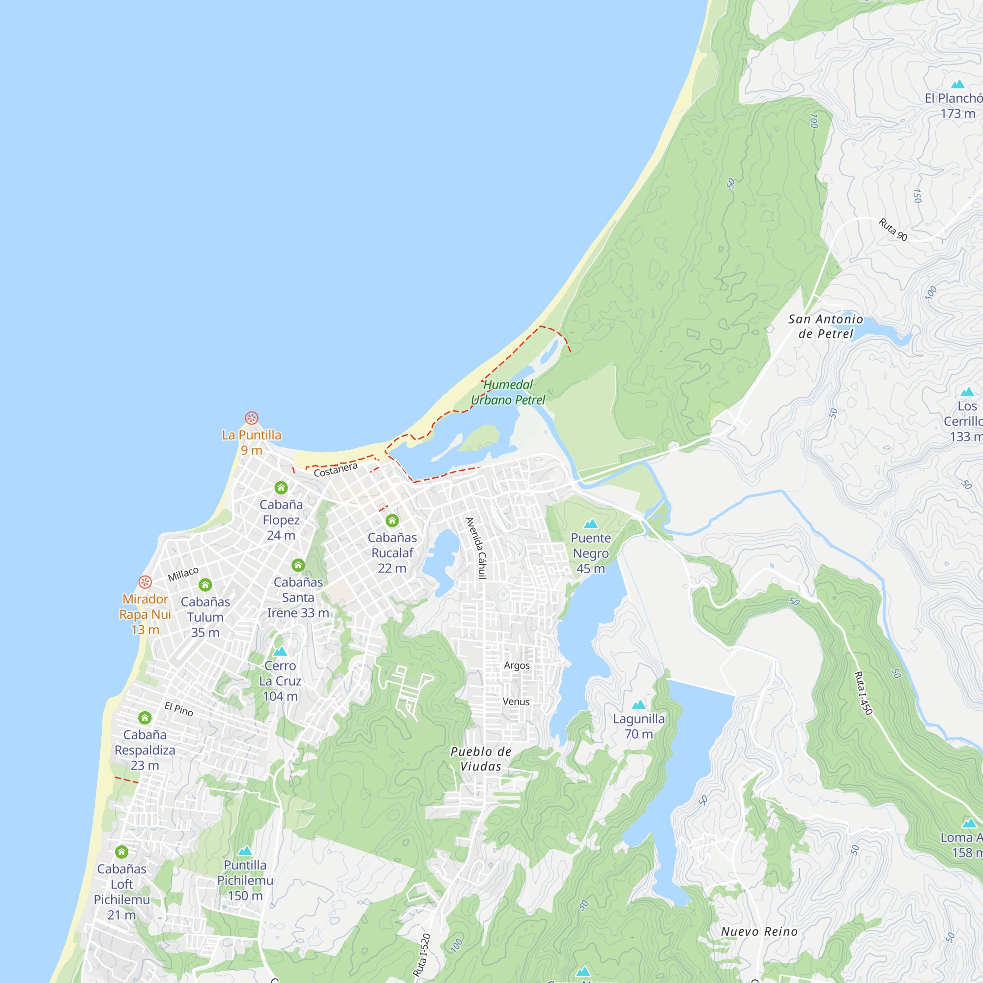 Cabañas Santa Marta map