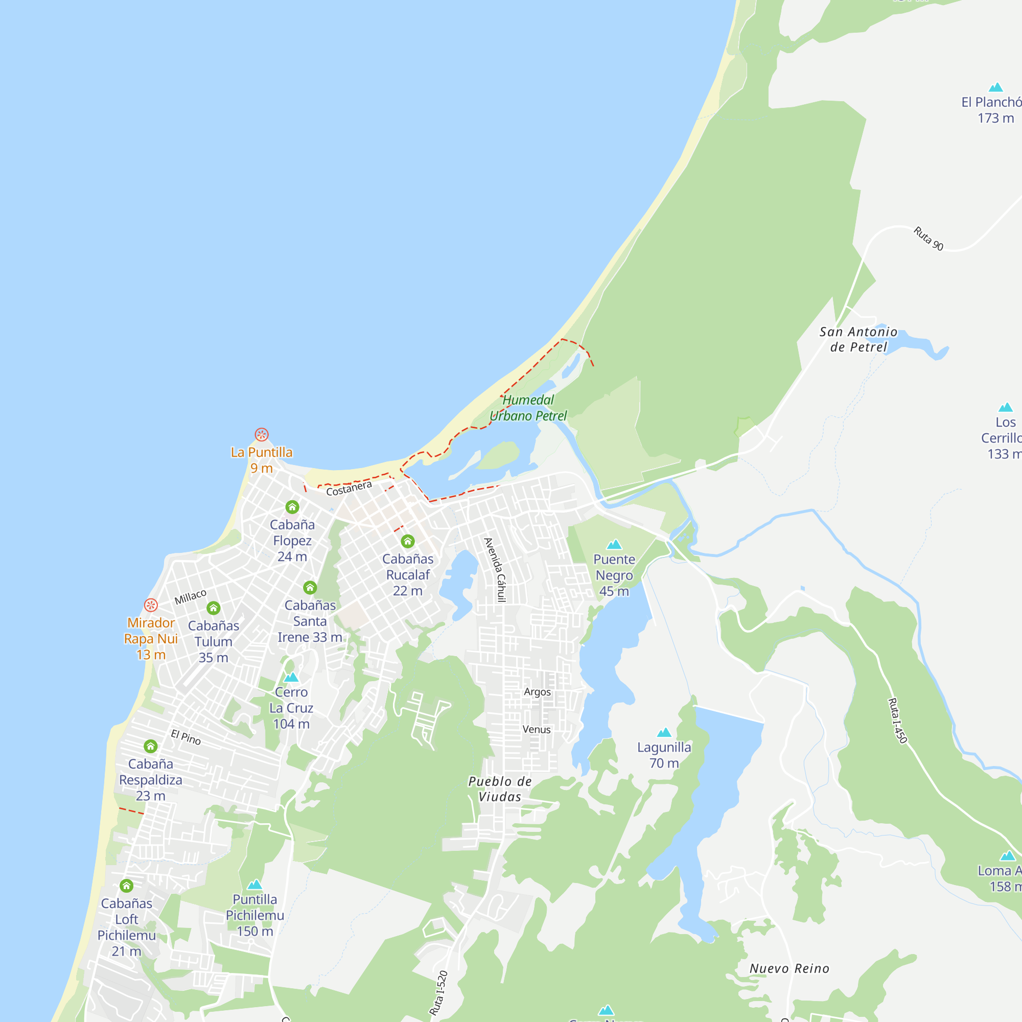 Cabañas Santa Marta map
