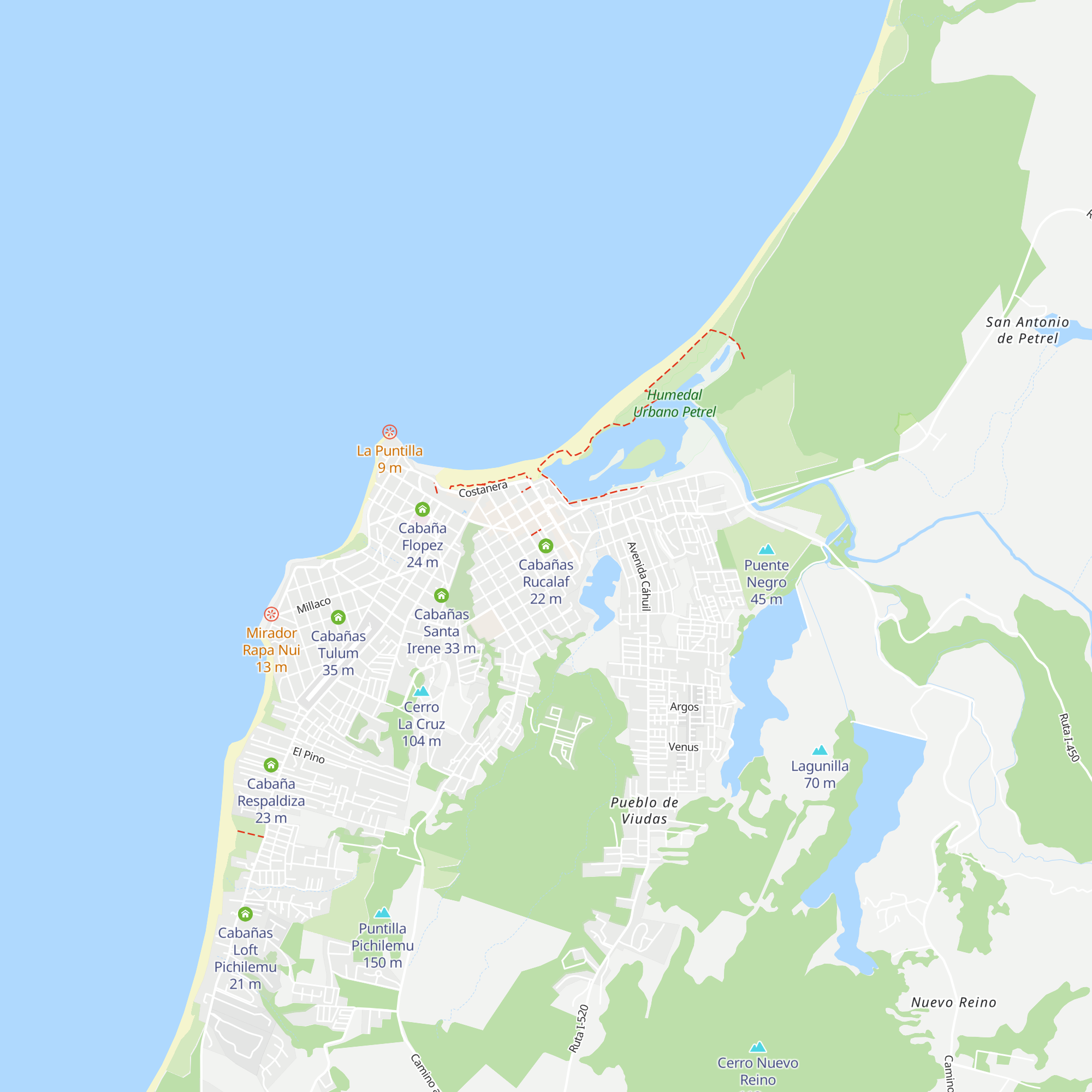 Cabañas Rucalaf map