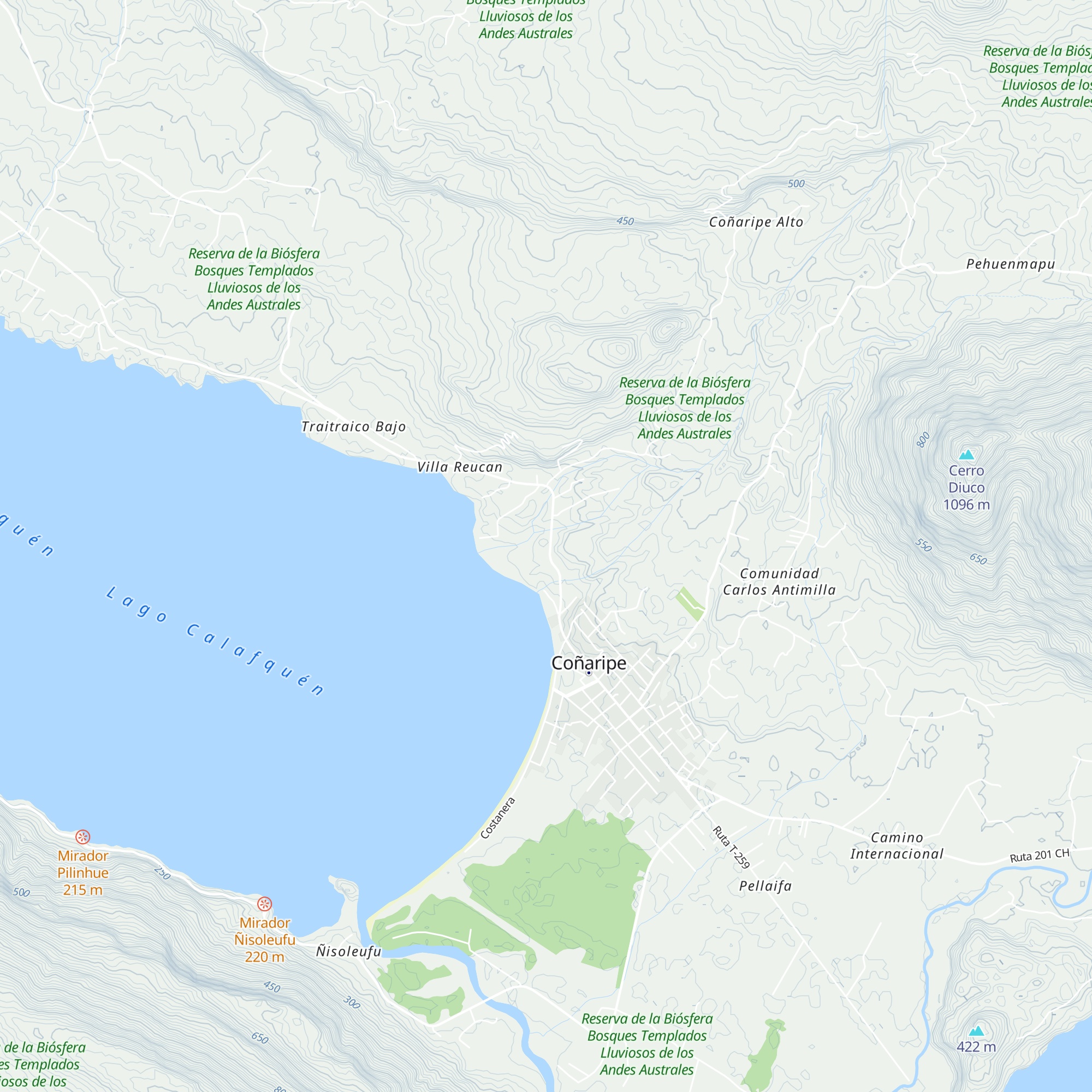 Cabañas Los Hualles map