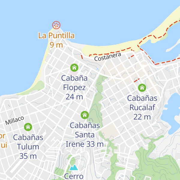 Map of Cabañas Sol Norte