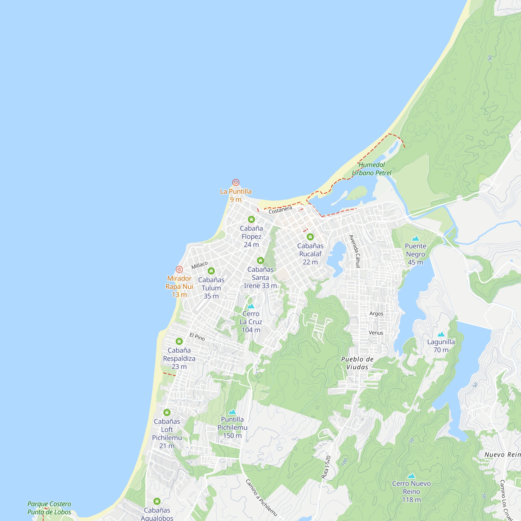 Cabañas Santa Irene map