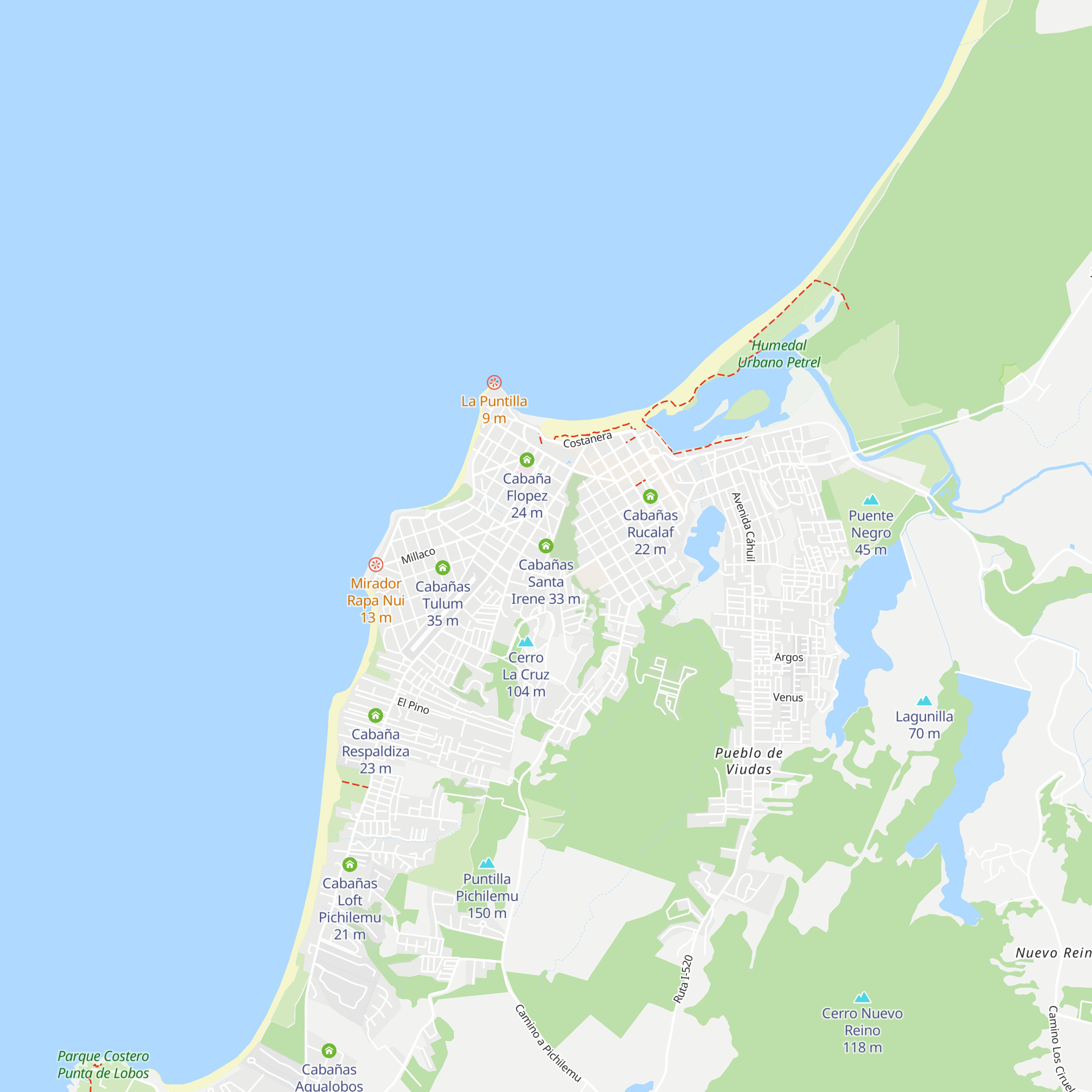 Cabañas Santa Irene map