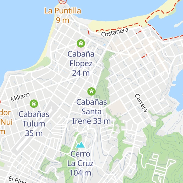 Map of Cabañas Santa Irene