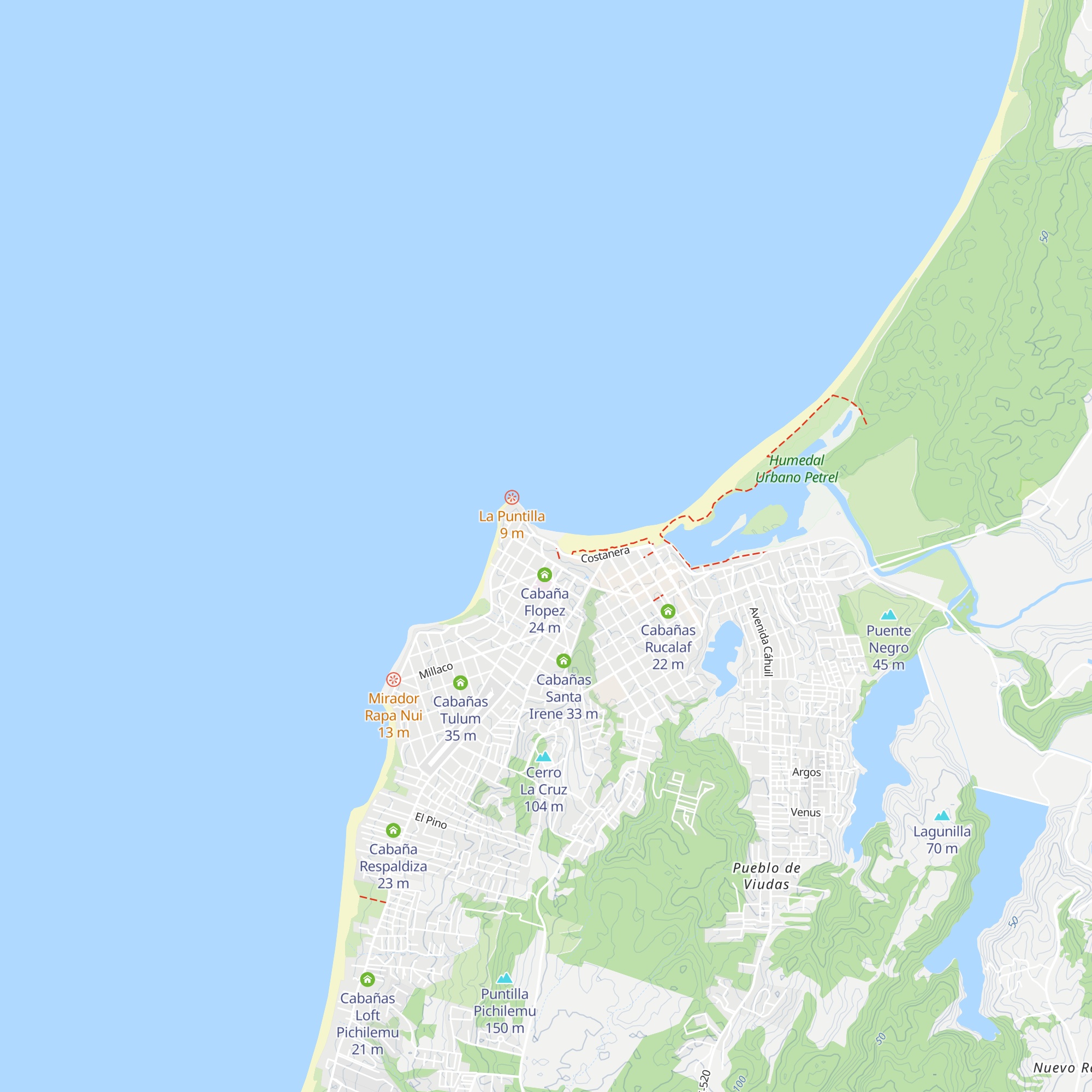 Cabañas Santa Irene map