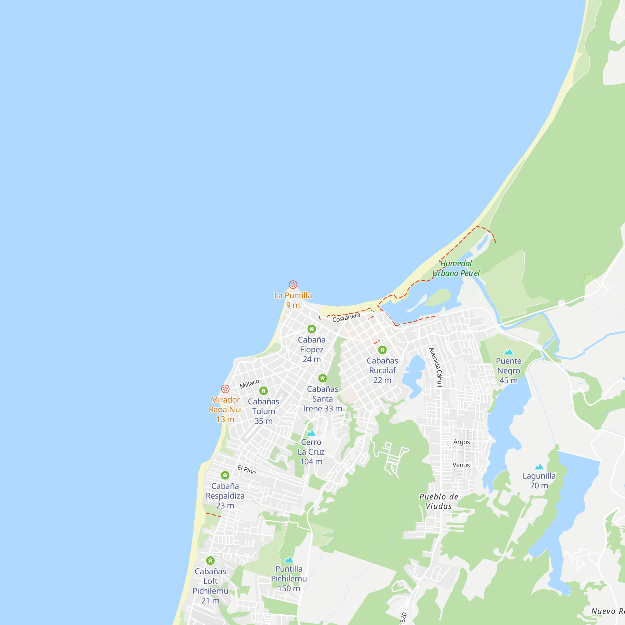 Cabañas Santa Irene map