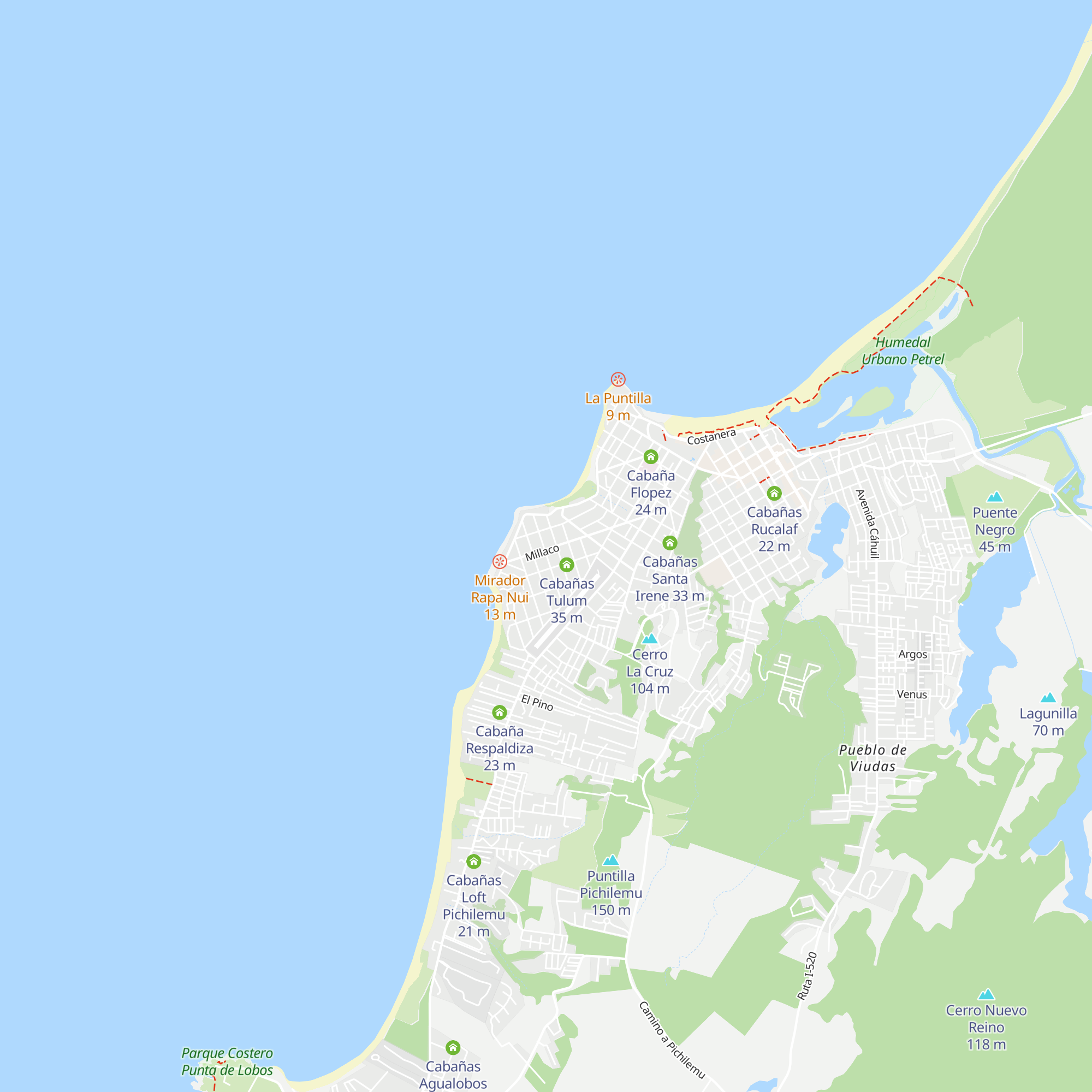Cabañas Margarita map
