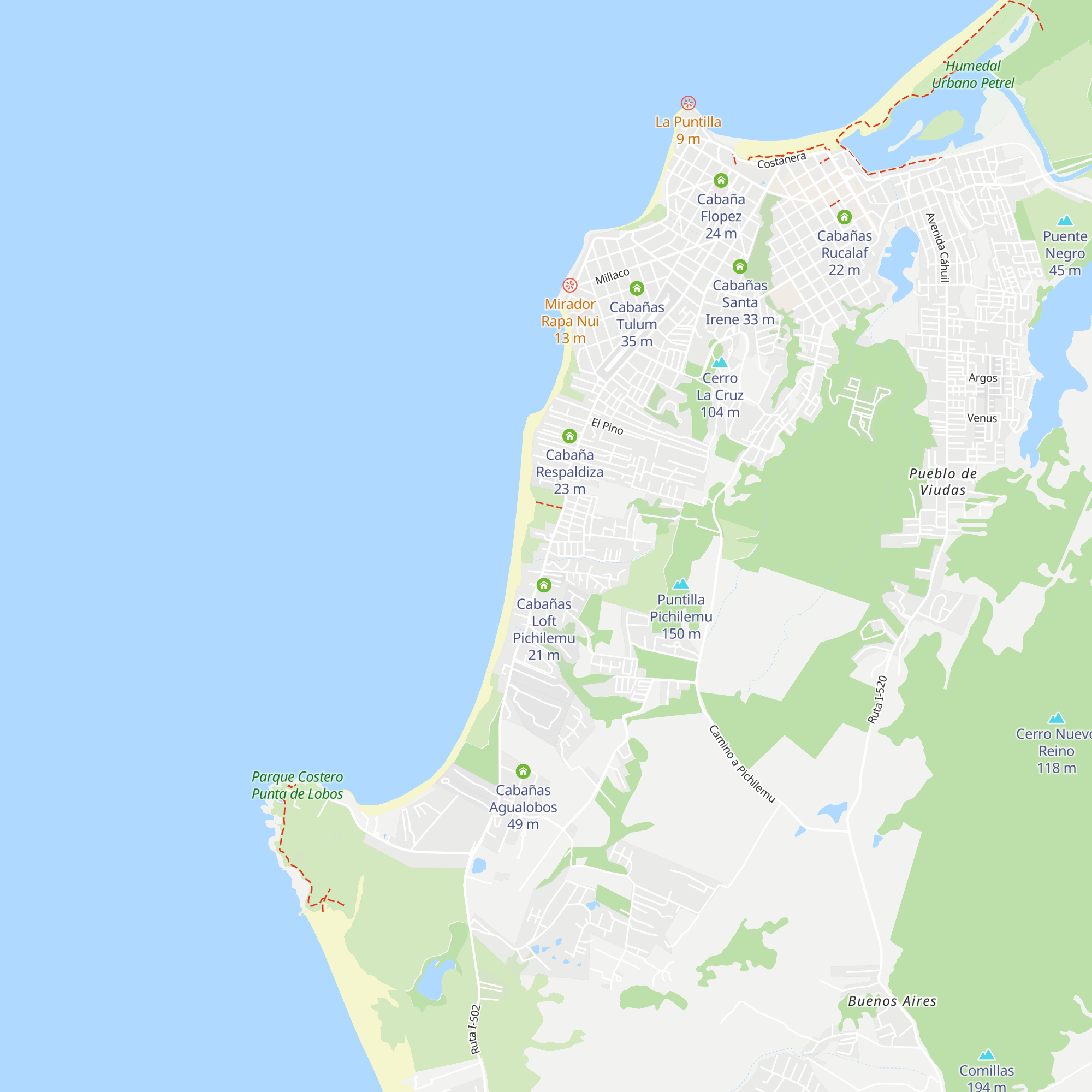 Refugio de Lobos map