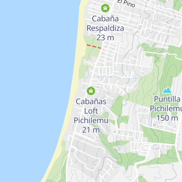 Map of Cabañas Loft Pichilemu