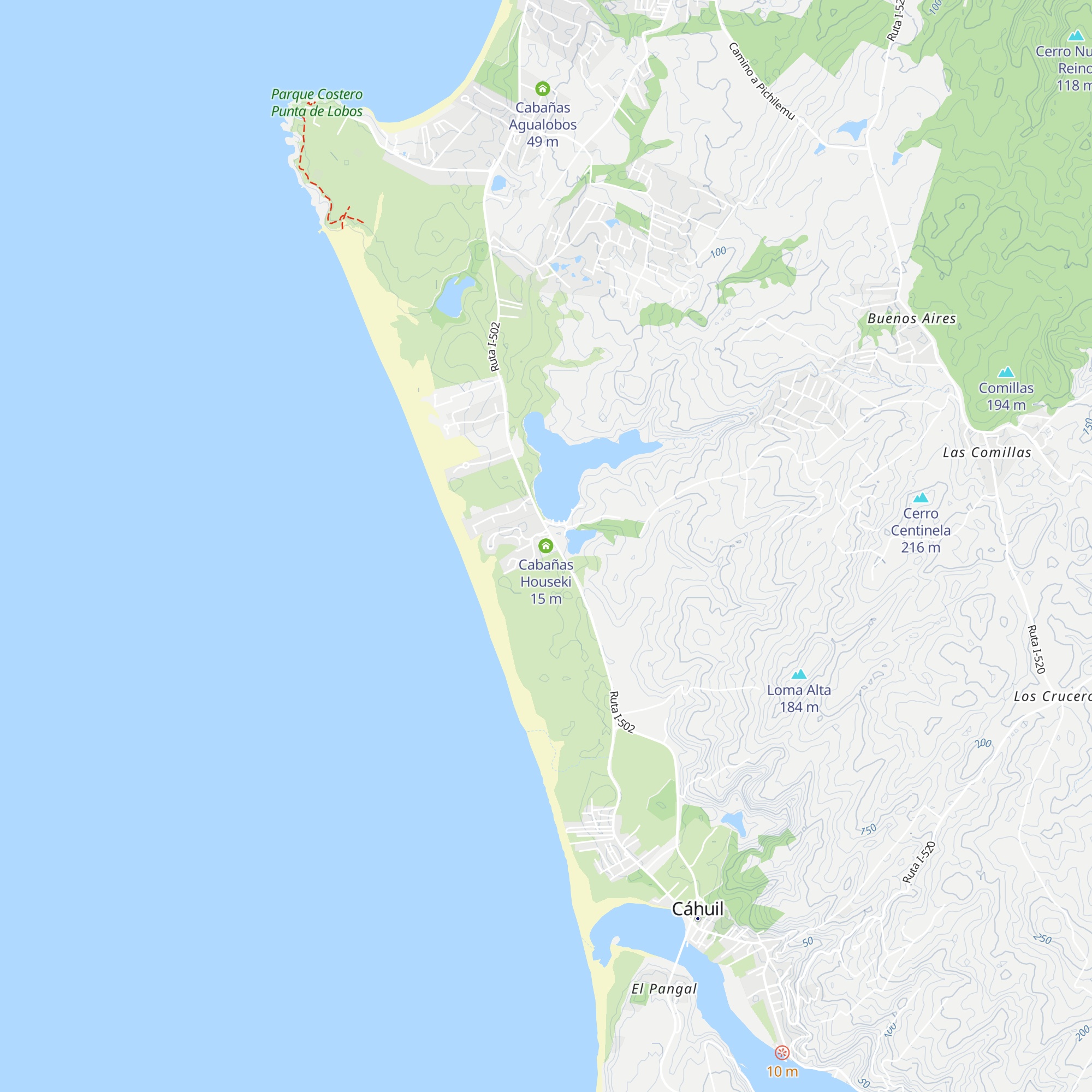 Cabañas Houseki map