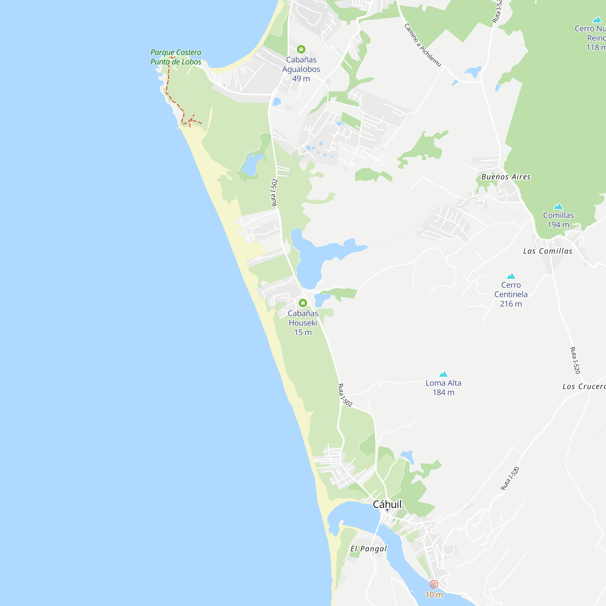 Cabañas Houseki map